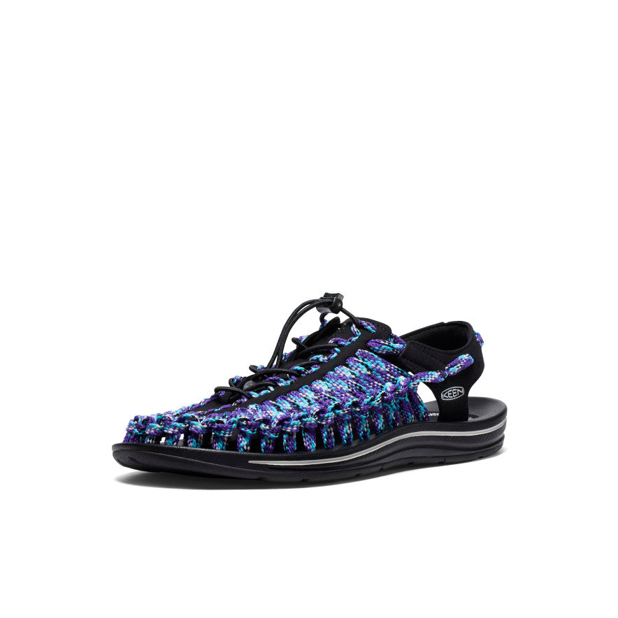 UNEEK Men's Flat Cord Sneakers with Bamboo Shoots - Black/Tillandsia Purple | Lightweight Comfortable Walking Shoes for Outdoor Activities & Casual Wear