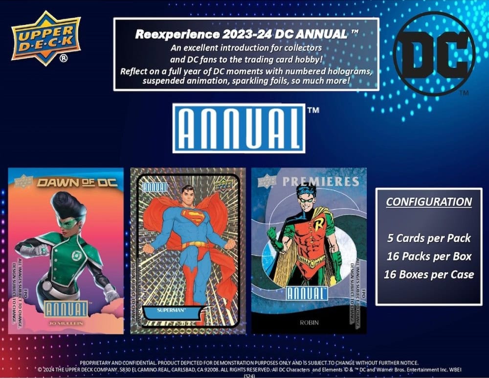 2023-2024 Upper Deck DC Annual Hobby Box - Collectible Trading Cards for DC Comics Fans - Perfect for Collectors, Gifts & Investment