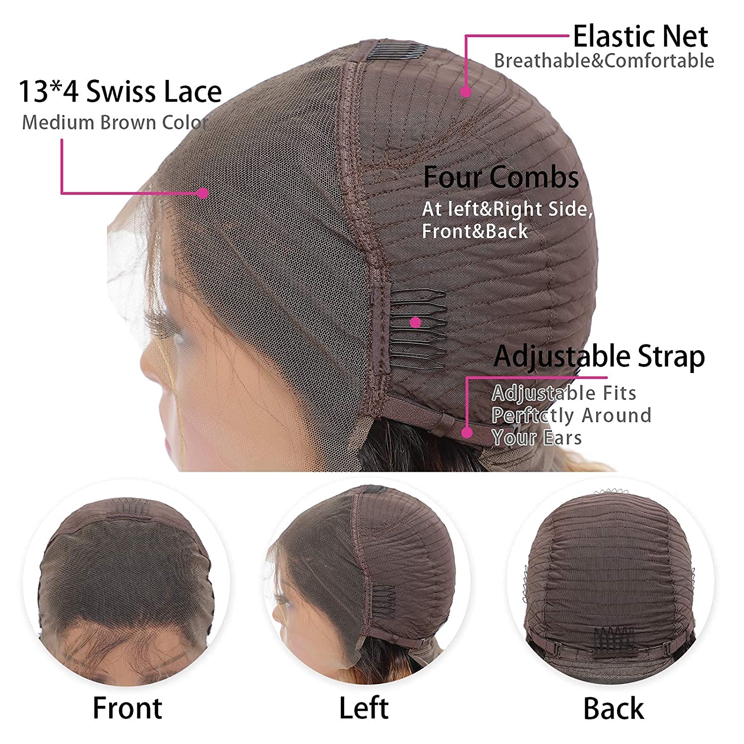 13x4 HD Lace Front Wigs Human Hair Deep Wave - Pre Plucked with Baby Hair, Wet & Wavy Lace Frontal Wigs for Black Women, 22inch Full Density - Perfect for Daily Wear, Special Occasions & Protective Styling