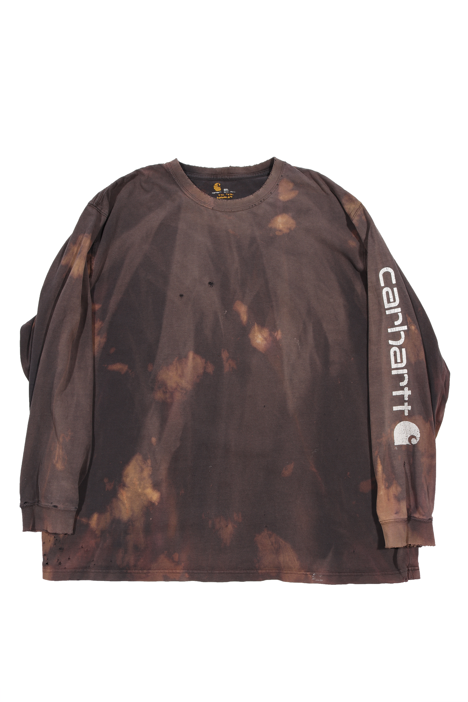 Vintage 1990s Distressed Carhartt Long Sleeve T-Shirt for Men - Retro Workwear Style for Outdoor Activities, Casual Wear & Street Fashion