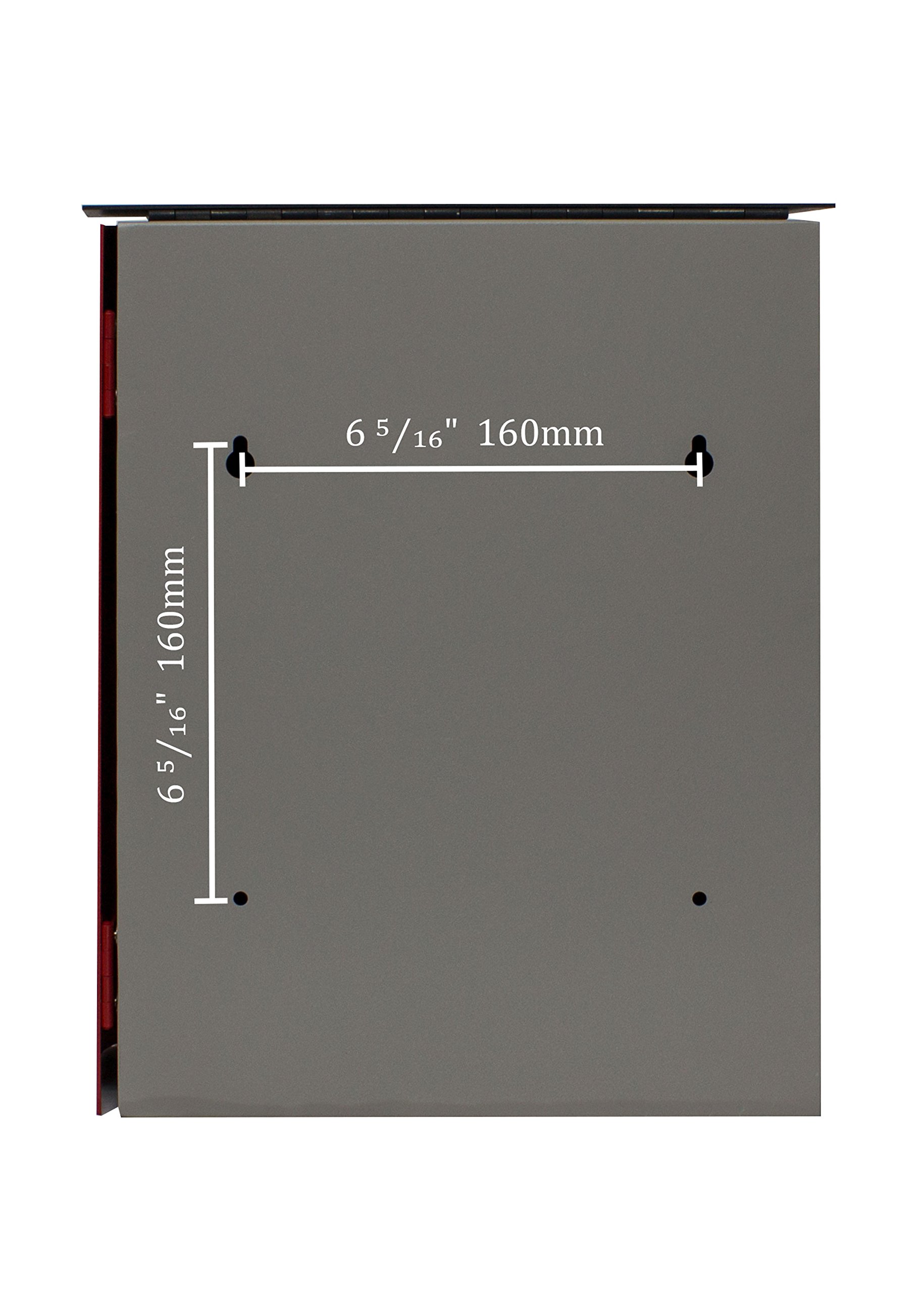 Qualarc WF-1515 Vista Rectangular Locking Mailbox - Gray Body with Red/Black Door Top | Secure Mail Storage for Homes & Businesses | Outdoor Use, Apartment Complexes & Office Buildings