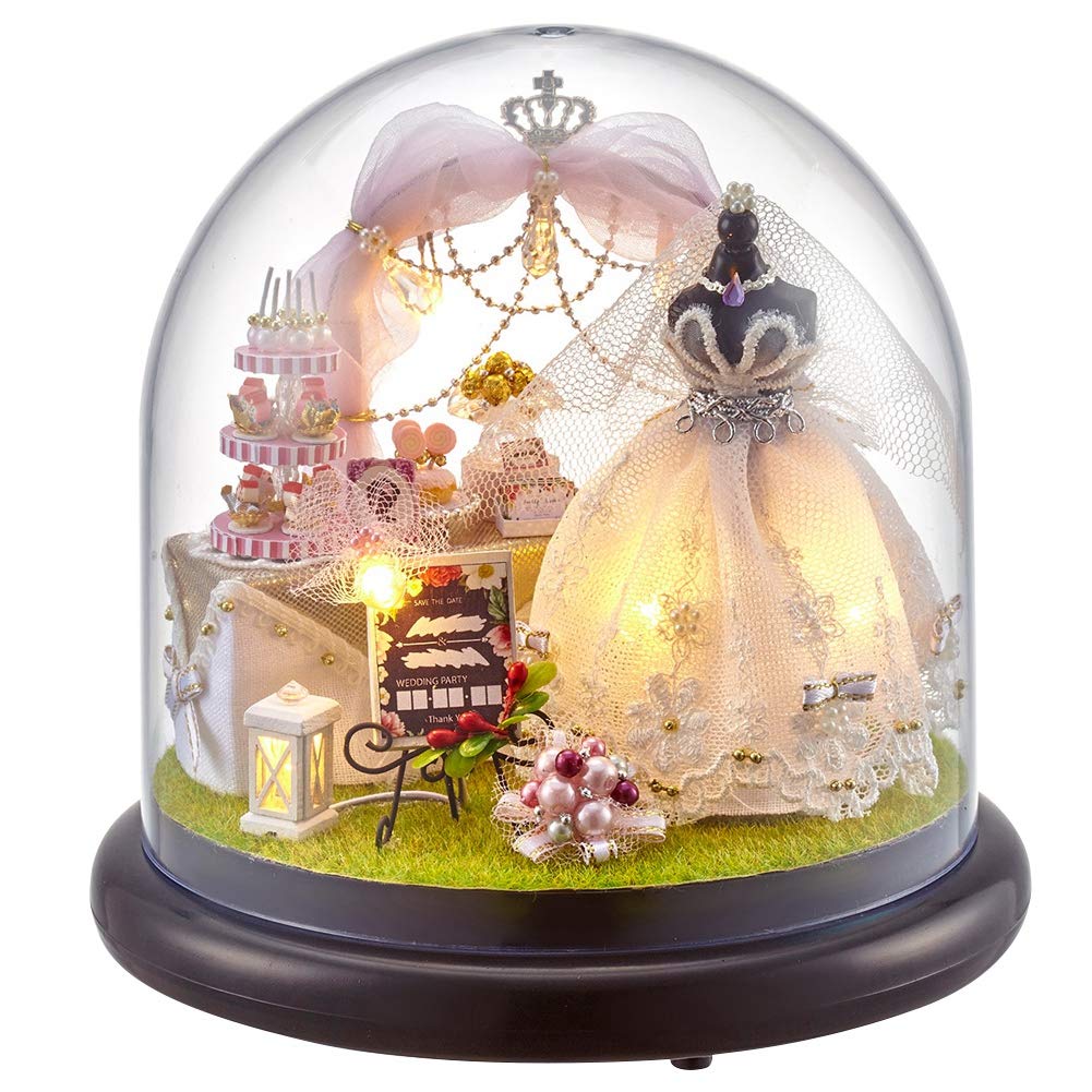 DIY Handcrafted Mini House Music Box Kit with LED Lights - Creative Home Decor Gift for Christmas, Birthday, Wedding (Perfect for Bedroom, Living Room & Office Decoration)