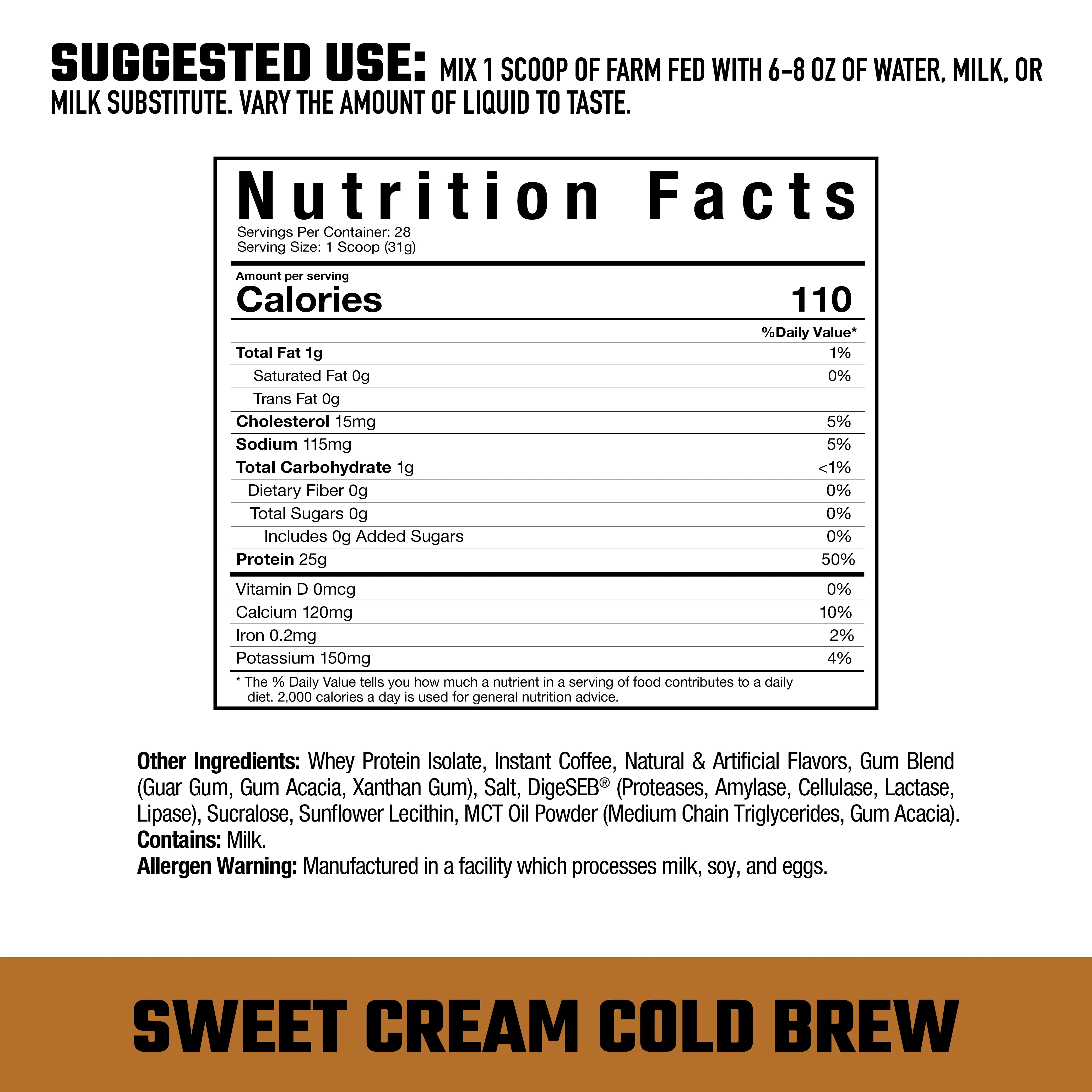 Axe & Sledge FARM FED 100% Whey Protein Isolate Powder - Premium Muscle Recovery & Growth Supplement for Athletes & Fitness Enthusiasts - Post-Workout, Meal Replacement & Healthy Lifestyle