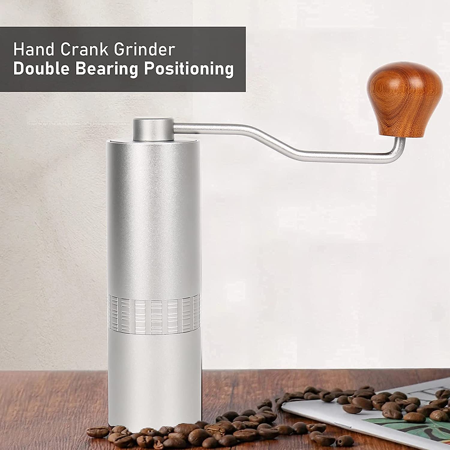 Premium Manual Coffee Grinder - Portable Hand Crank Stainless Steel Burr Mill with Adjustable Coarseness for Espresso, French Press & Pour Over - Perfect for Travel, Camping & Home Brewing