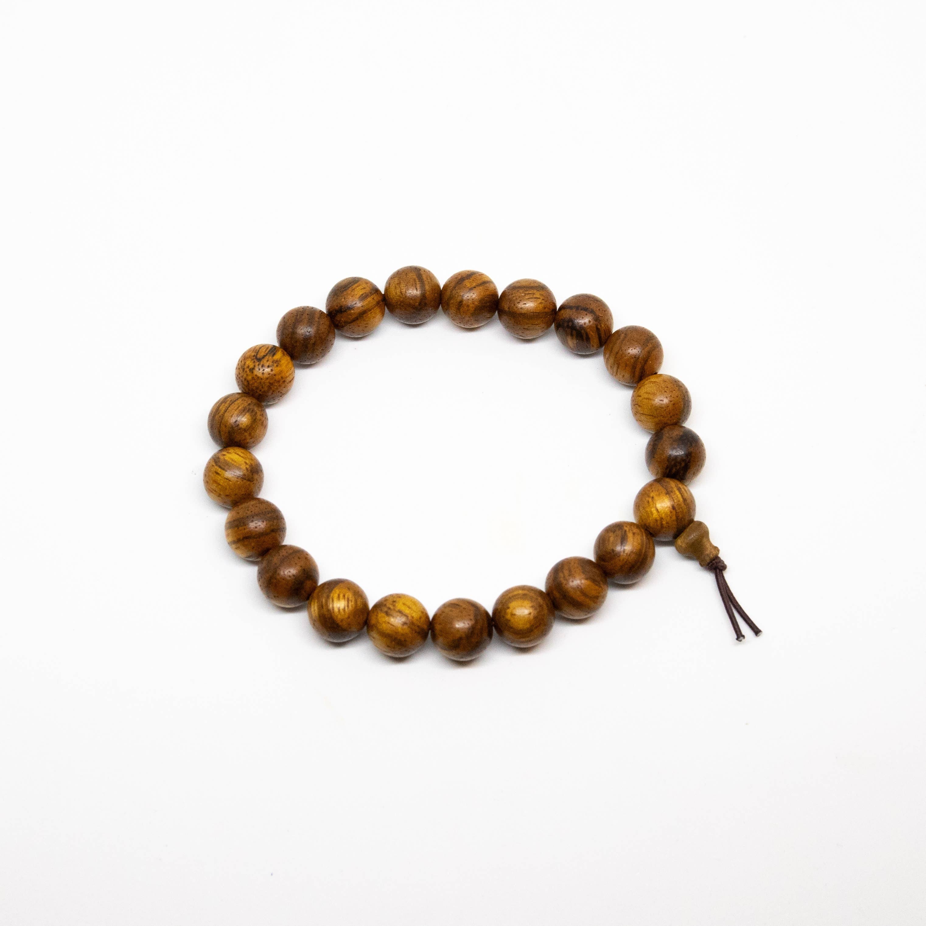 Premium Tiger Aloeswood Beaded Bracelet - 8mm Buddhist Mala Wrist Prayer Beads for Meditation, Yoga & Spiritual Healing