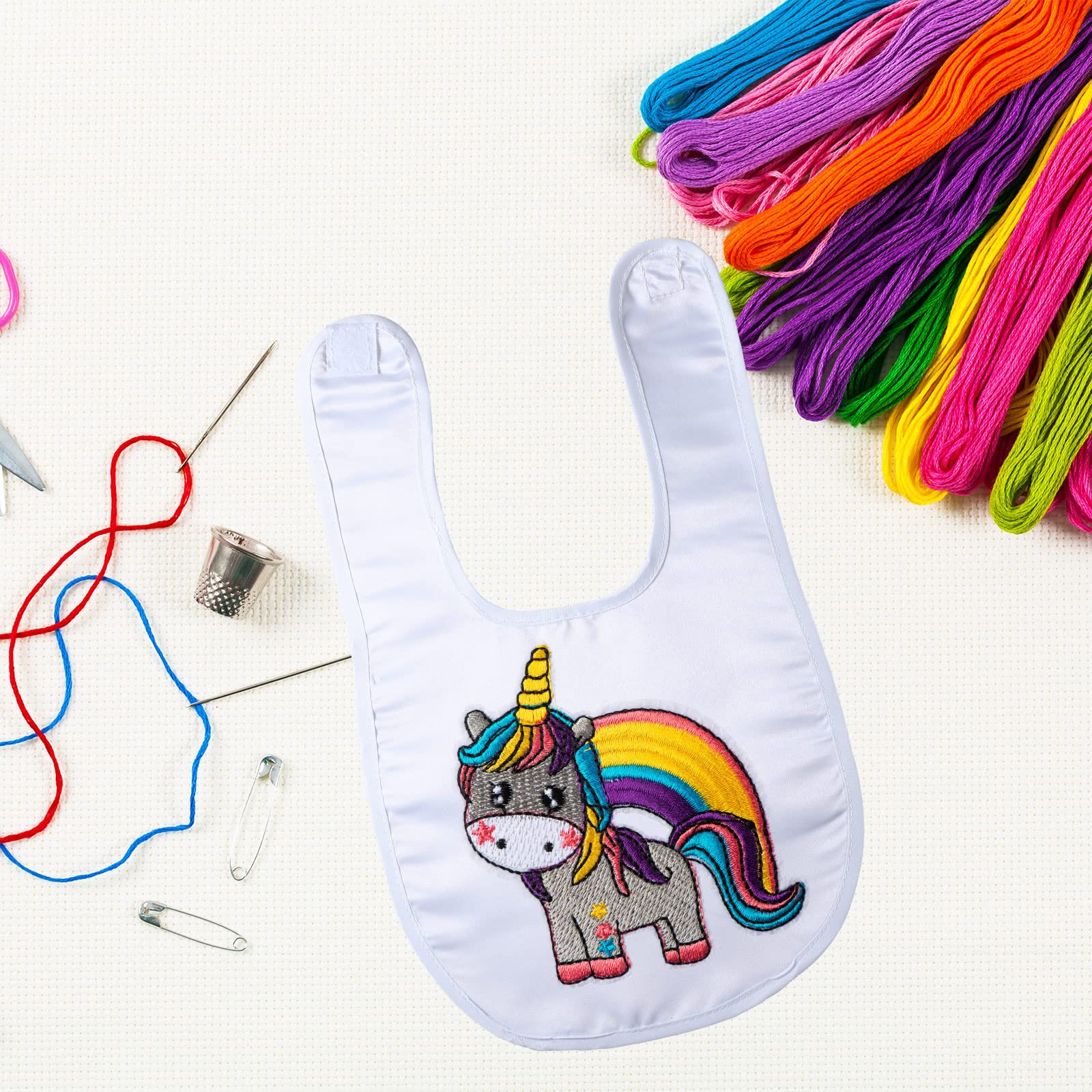 36 Pack Geyoga Sublimation Blank Baby Bibs - Bulk Washable DIY Feeder Bibs for Infants & Toddlers (White) - Perfect for Custom Designs, Baby Showers & Everyday Use