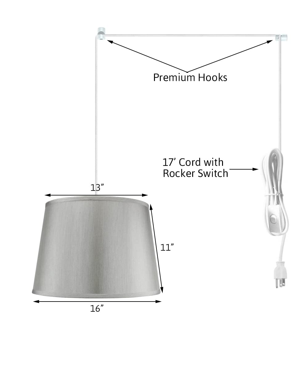 HomeConcept 2-Light Plug-in Swag Pendant Light Fixture - 16