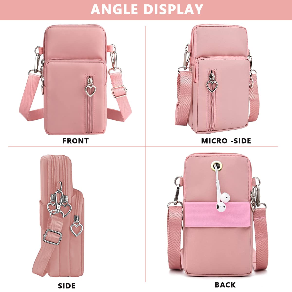 PALAY® Women's Mini Crossbody Phone Bag with Wallet & Earphone Hole - Fits 7.2