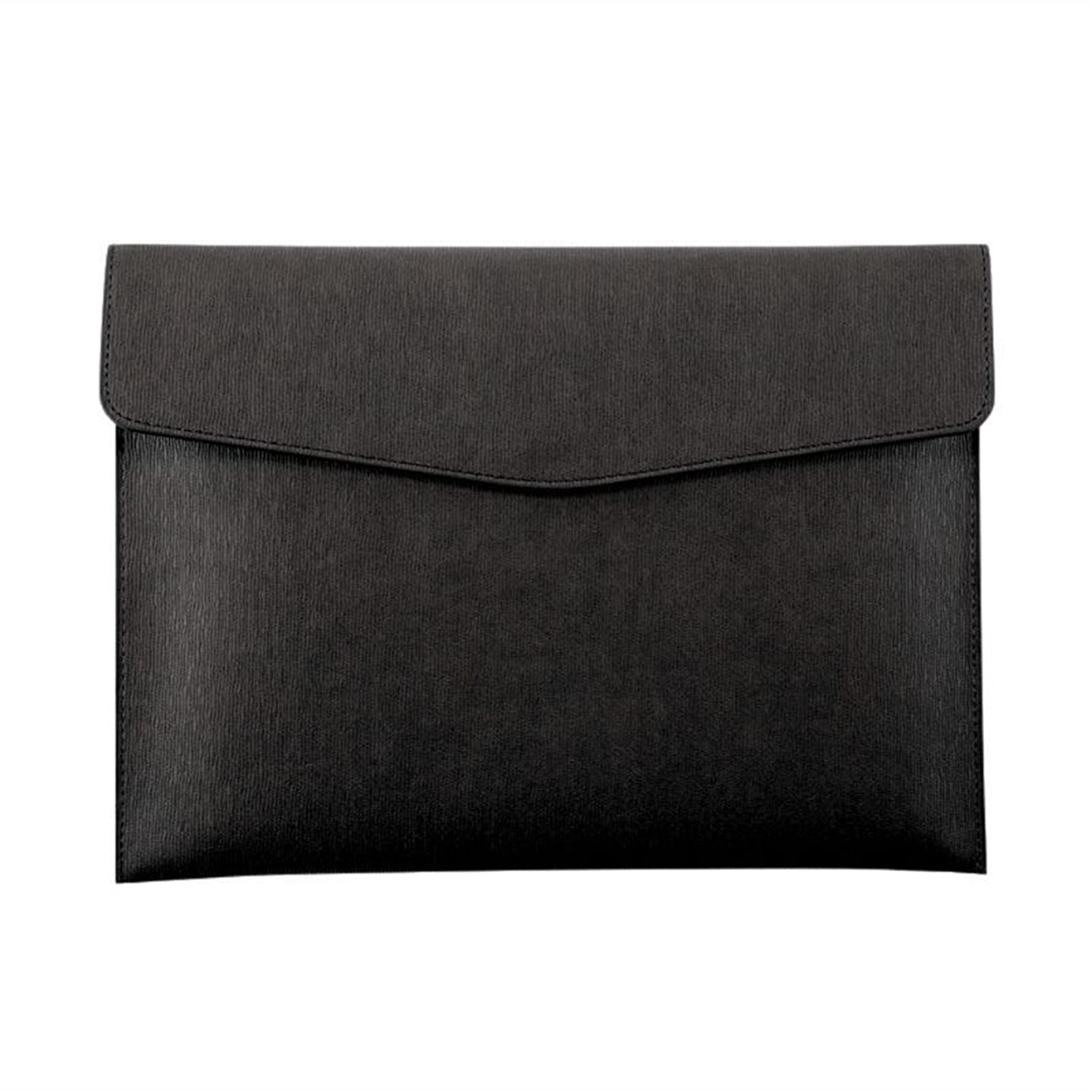 Waterproof Leather A4 Business Briefcase File Organizer - Document Storage Bag for Office, School & Travel - Black File Folder for Papers, Stationery & Essentials