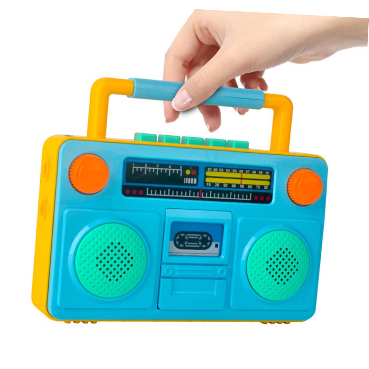 Vintage Analog Pretend Play Radio Toy for Kids - Interactive Puzzle & Riddles Learning Game, Cartoon ABS Blue - Perfect for Imaginative Play & Early Childhood Development