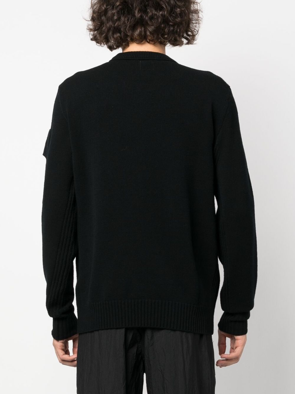 C.P. COMPANY METROPOLIS Black Sweater for Men | Premium Wool Pullover | Streetwear & Urban Fashion | Perfect for Casual Outings & Winter Layering