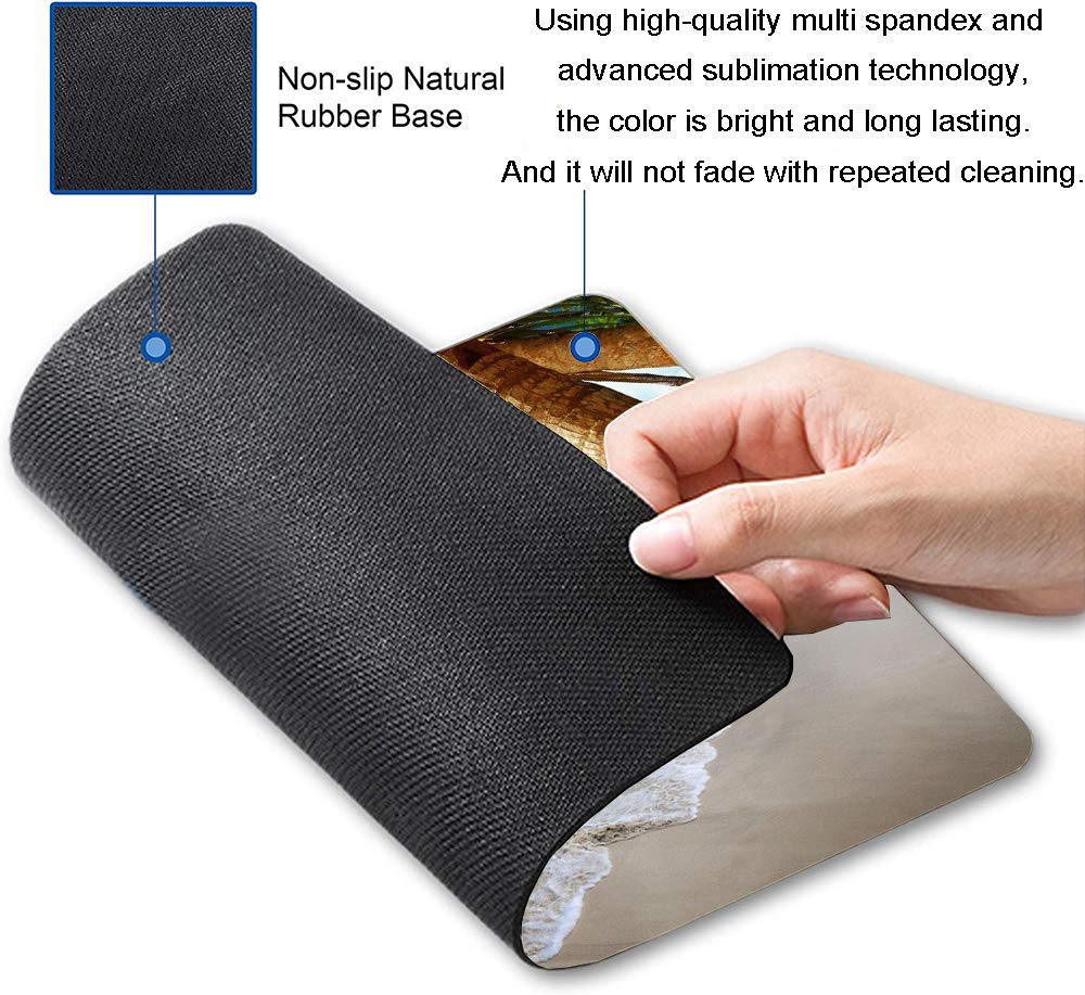 Non-Slip Coconut Tree Beach Mouse Pad - Custom Nature Design Gaming Mousepad for Computer, Laptop & Office Use - Perfect for Tropical Decor, Workstations & Gaming Setups