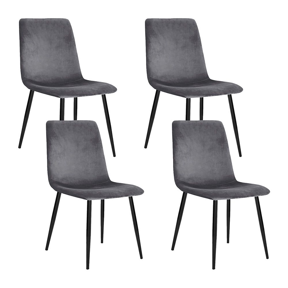 Modern Dining Chairs Set of 4 - Mid Century Style Wooden Kitchen Chairs with Upholstered Seats - Perfect for Dining Room, Kitchen, Breakfast Nook & Home Decor