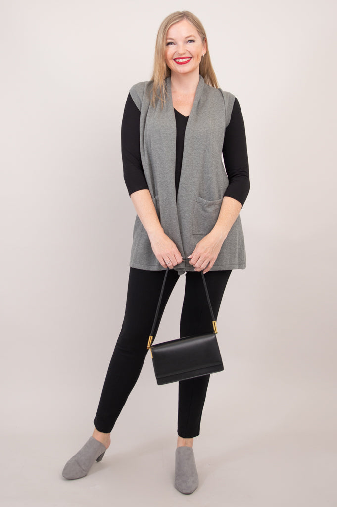 Jude Cardigan - Soft Grey Cotton Knit Sweater for Women | Cozy Fall & Winter Layering Outfit
