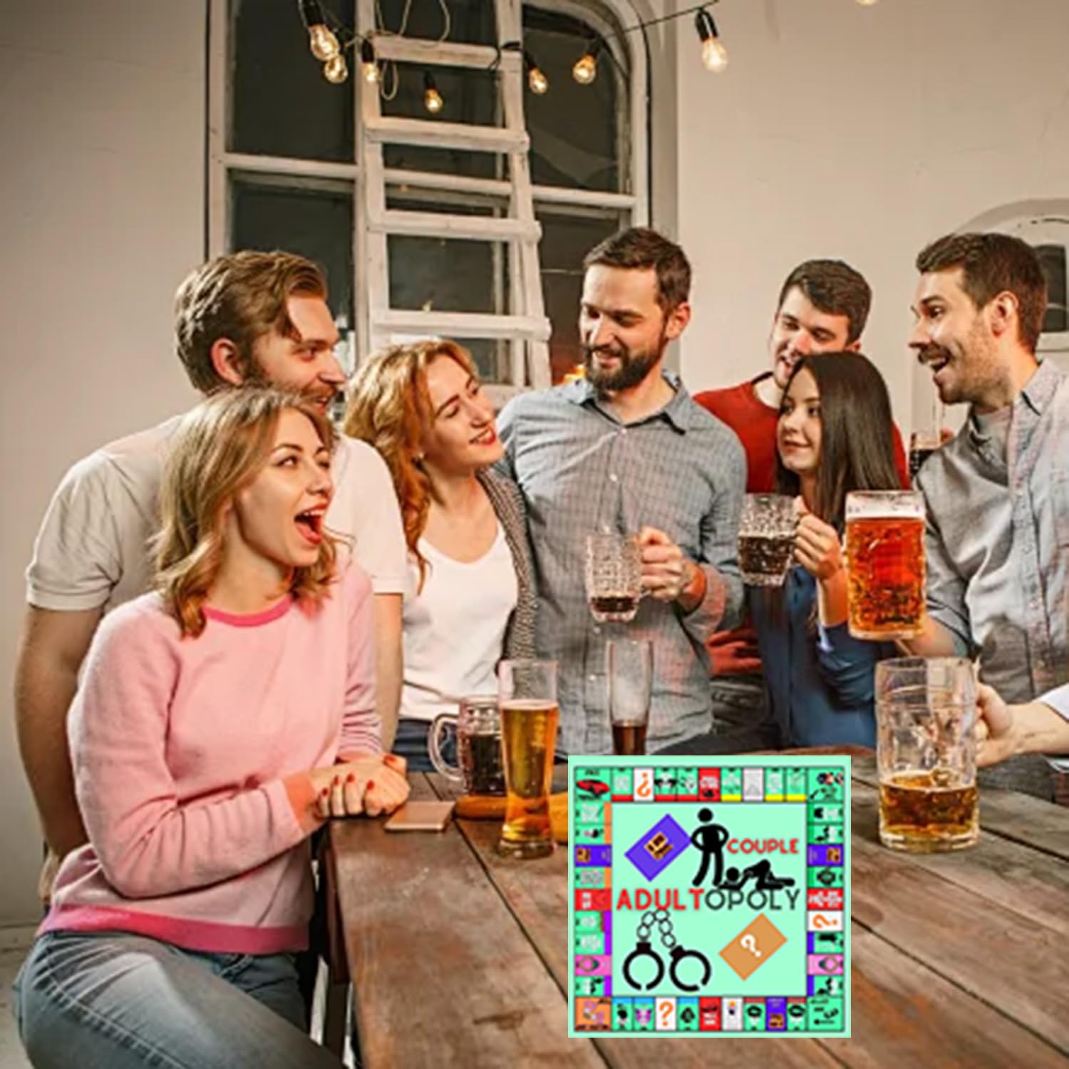Adultopoly Board Game - French Edition for Couples, Fun & Spicy Date Night Card Game for Adults - Perfect for Romantic Evenings & Game Nights