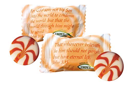 Scripture Candy - Orange & Cream Hard Candy 1 Pound Bag (75 Pieces) - Christian Gift, Bible Study Snack, Church Events & Family Gatherings