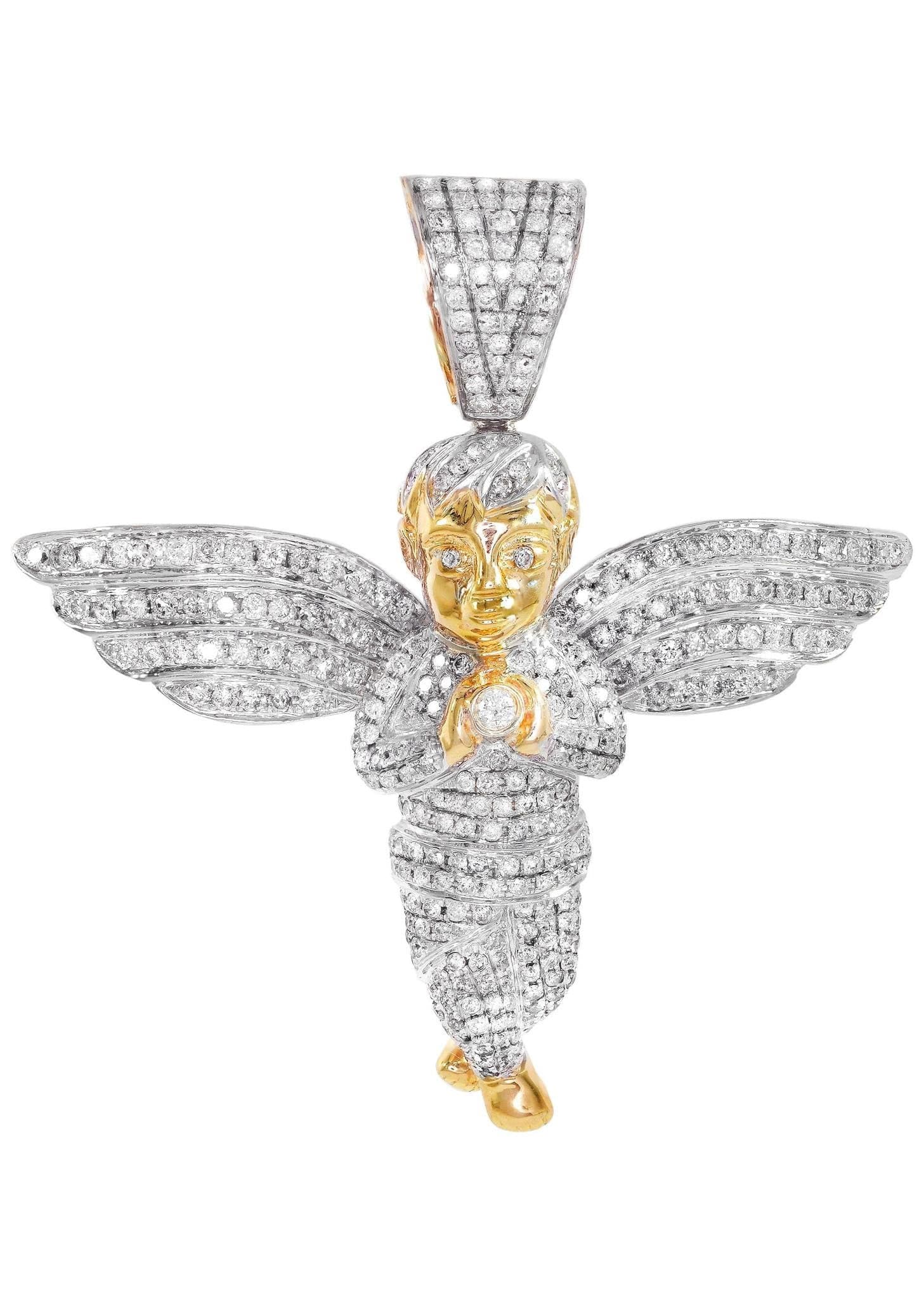 Diamond Angel Pendant Necklace - 26.34 Grams (4.55 Carats) - Elegant Jewelry Gift for Women - Perfect for Christmas, Birthday & Anniversary Celebrations
