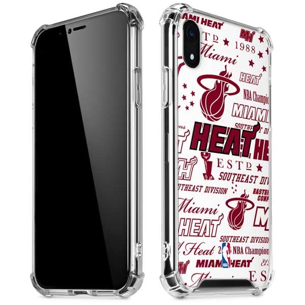 Officially Licensed NBA Miami Heat Historic Blast Clear Phone Case for iPhone XR - Durable Protective Cover for Basketball Fans & Sports Enthusiasts