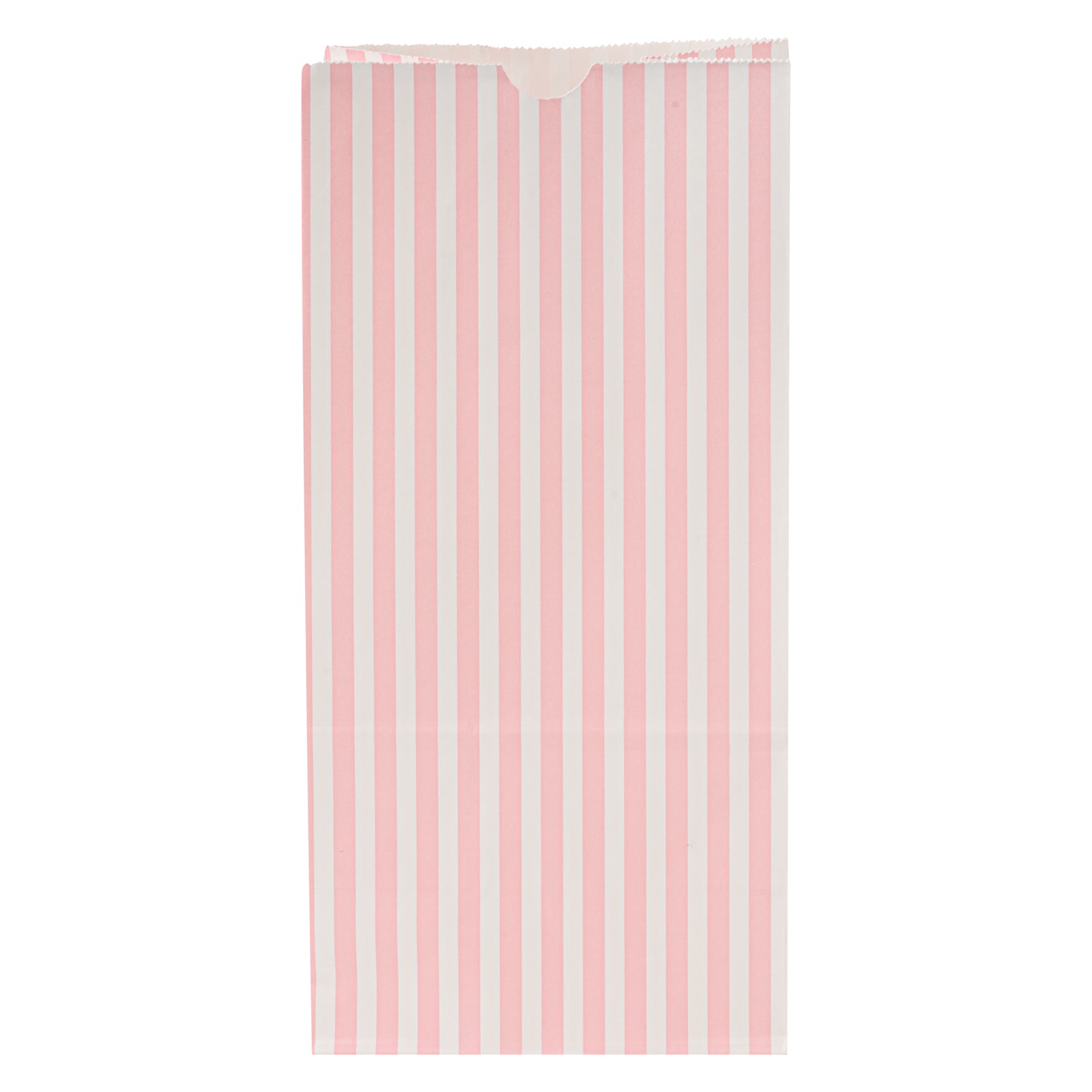 Premium Pink and White Striped Paper Gift Bags - 8 lb Capacity, 6 x 4 x 11.75 Inches - Bulk Pack of 100 - Perfect for Birthday Parties, Baby Showers & Retail Packaging