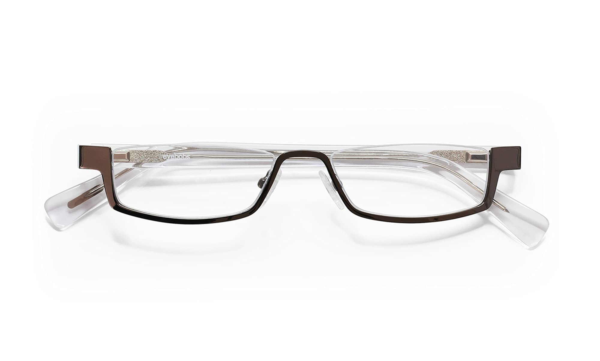 Eyebobs Peek Performer Reading Glasses - Premium Half Rim Frame for Men & Women | Average Face Fit | Magnification 0.0x to 4.0x | Perfect for Office, Reading & Computer Work
