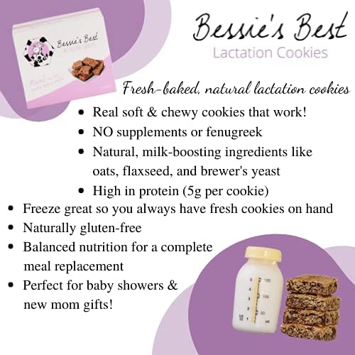 Bessie’s Lactation Cookies - Oatmeal Peanut Butter Chocolate Chip for Breastfeeding Moms | Milk Supply Boost Snacks
