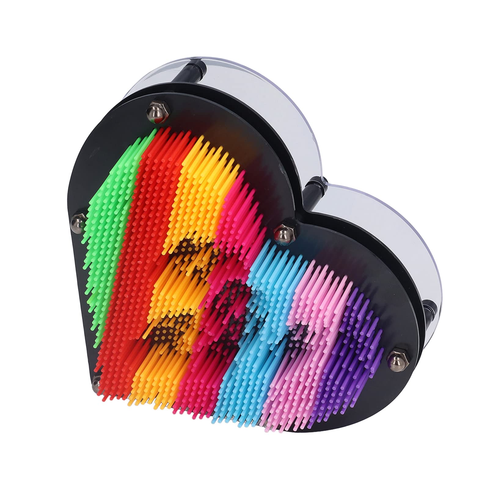 3D Pin Art Board Toy - Heart Shaped Rainbow Pin Art Game for Kids & Adults | Fun Desk Decoration & Stress Relief | Perfect for Office, Home Decor, and Creative Play