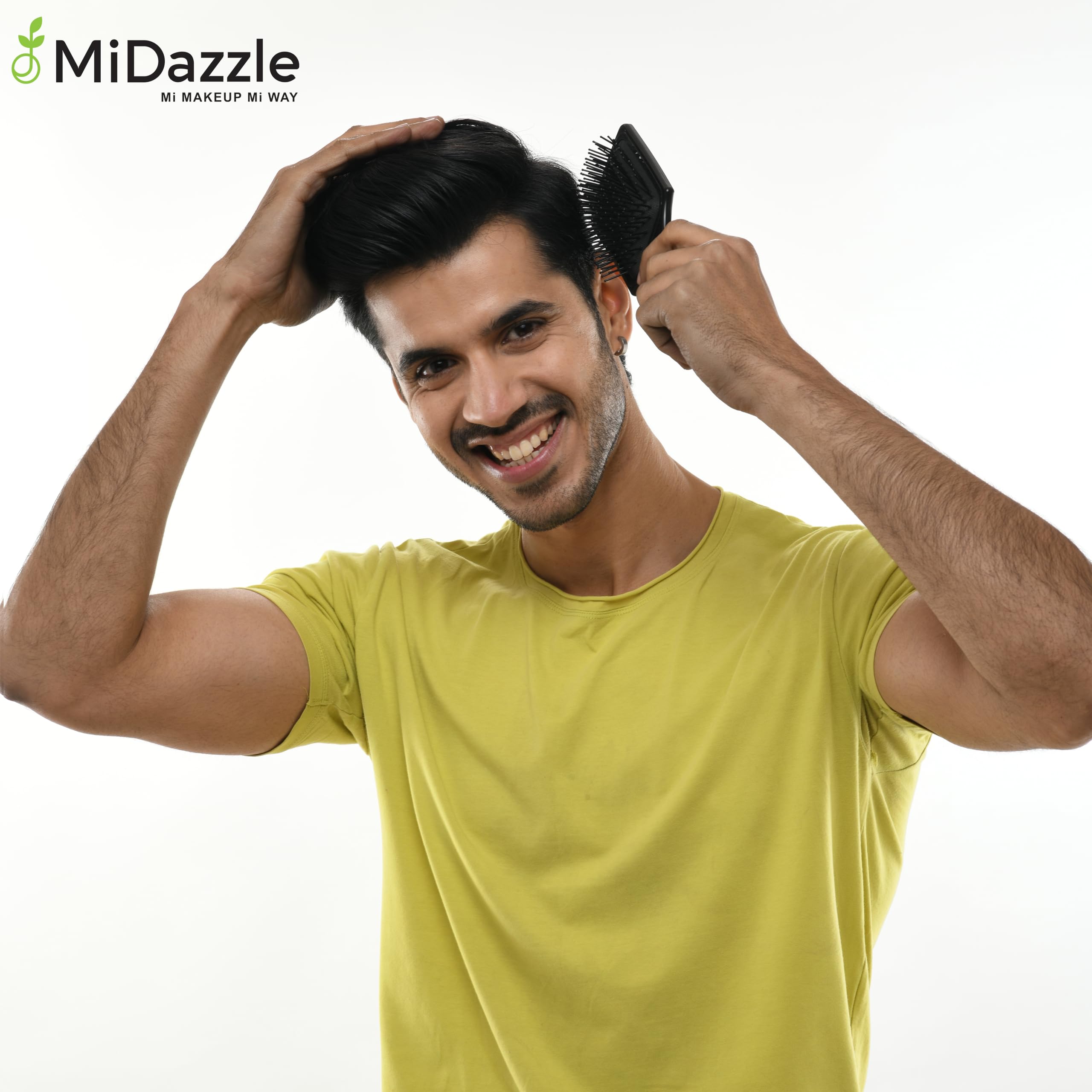 Midazzle Premium Paddle Hair Brush for Men & Women - Detangling & Styling with Cushion Base - Pack of 2 (HB2-11) - Perfect for Home, Travel & Salon Use