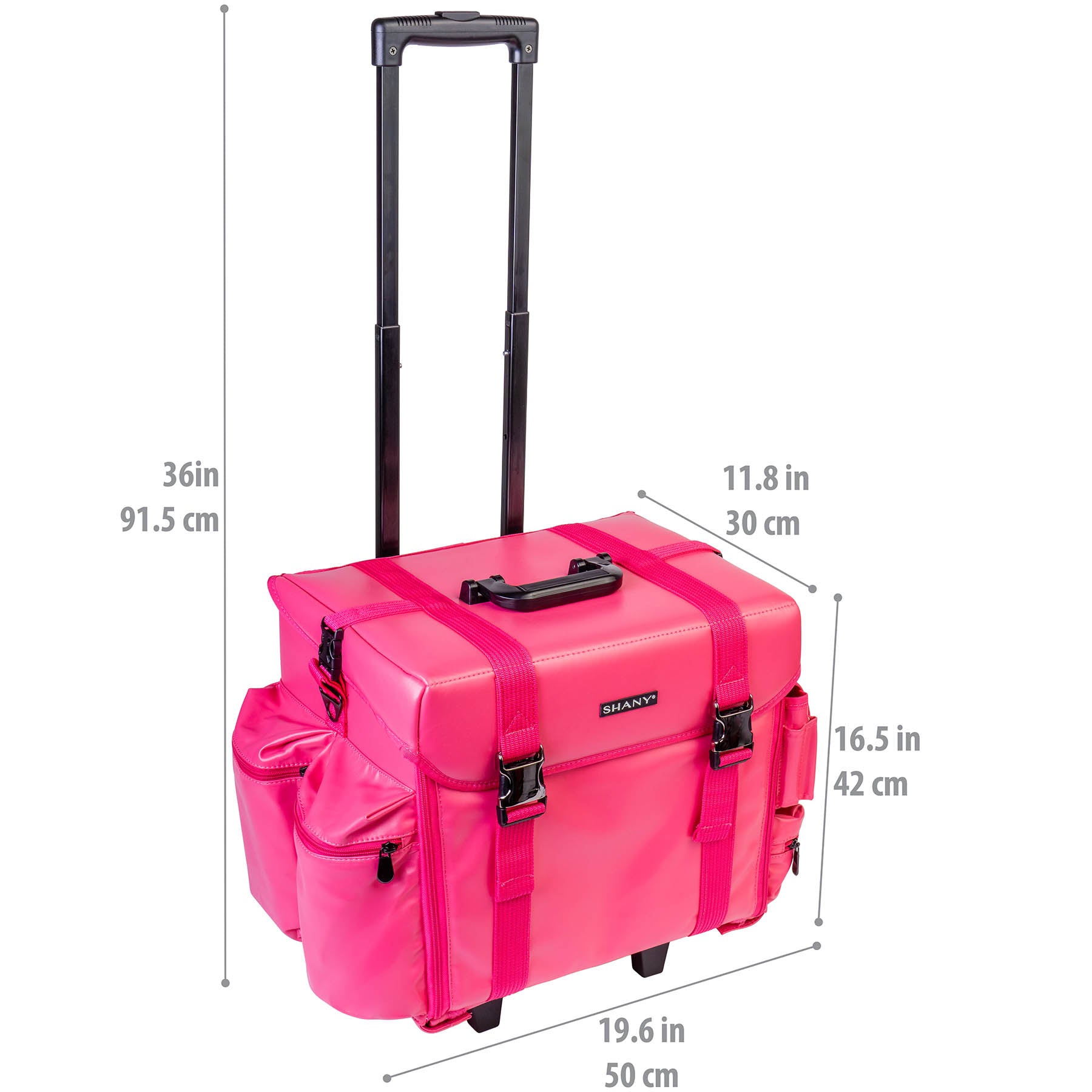 Professional Makeup Artist Rolling Trolley Case - Portable Cosmetic Organizer with Free Mesh Bags for Beauty Tools & Supplies | Perfect for Salon, Bridal, and Mobile Makeup Services