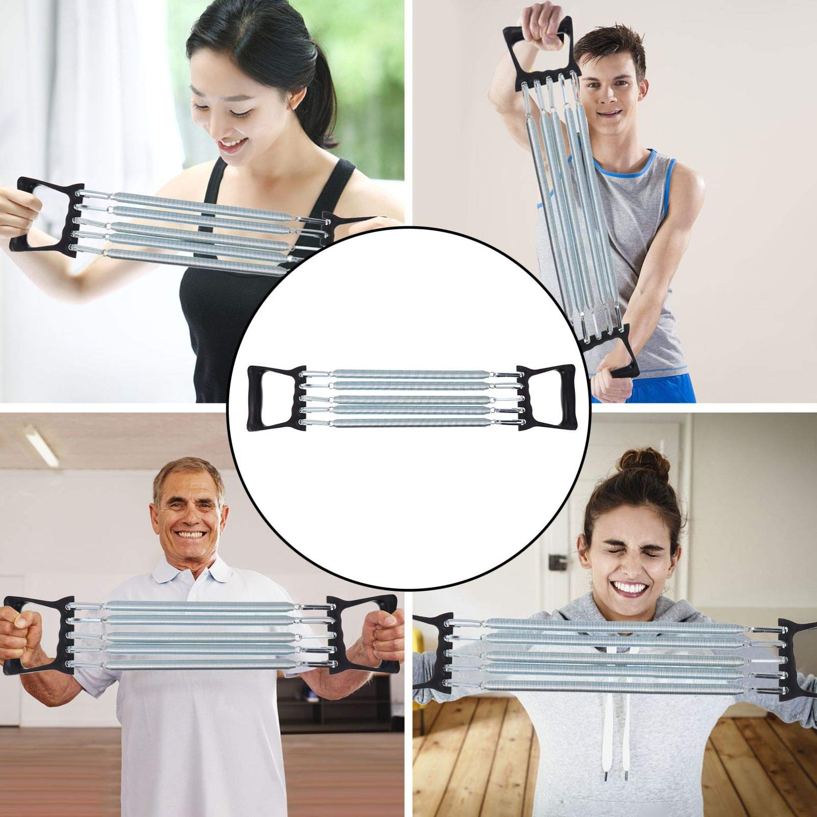 **Abaodam 5-Spring Chest Expander & Hand Gripper – Arm Pull Bar for Strength Training, Muscle Exercise & Resistance Bands – Home Gym Equipment for Shoulder & Hand Workouts – Perfect for Home Fitness, Strength Building & Rehabilitation**
