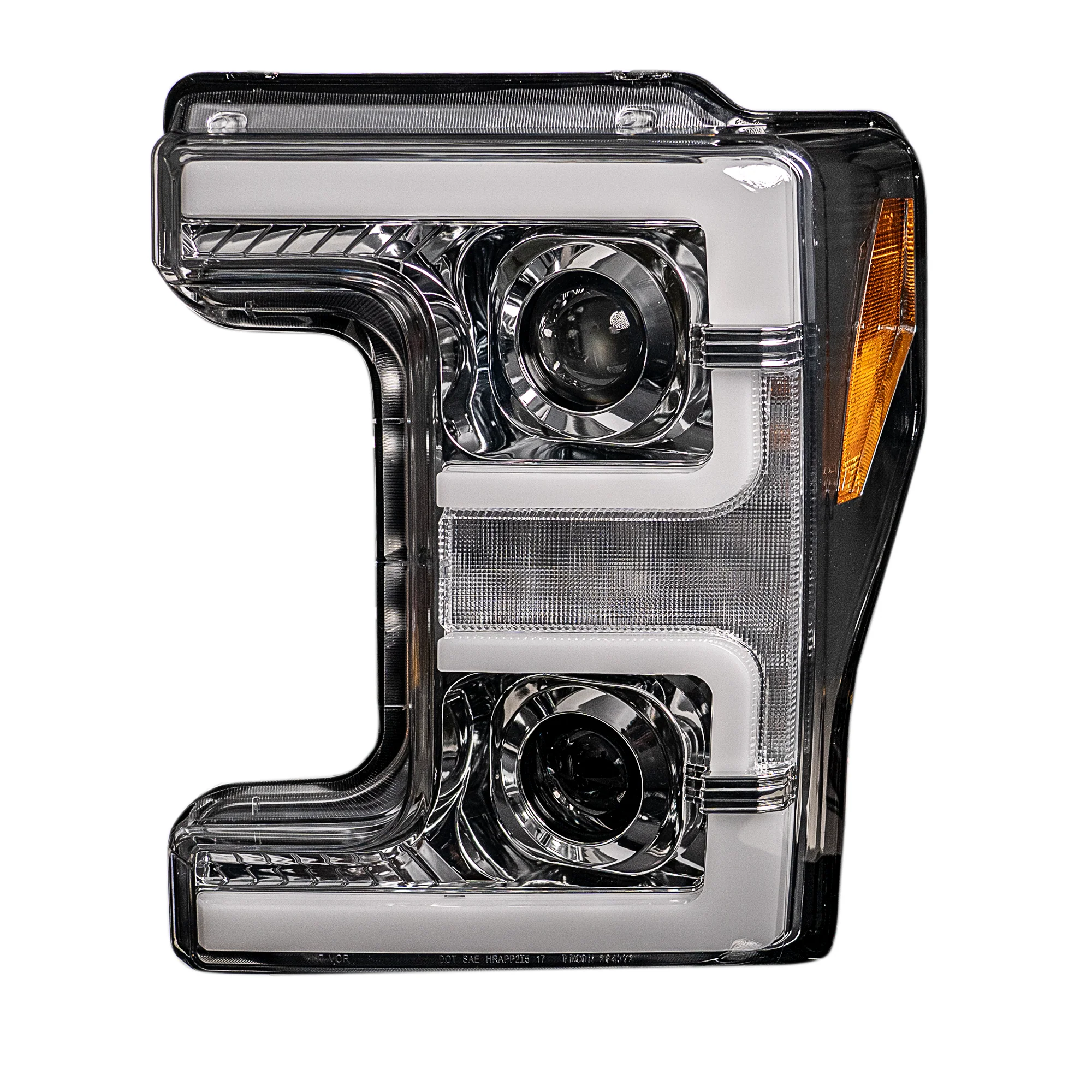 Ford Super Duty 2017-2019 Projector Headlights with OLED DRL & LED Turn Signals - Clear Lens Upgrade for Improved Night Visibility - Perfect for Off-Roading and Towing