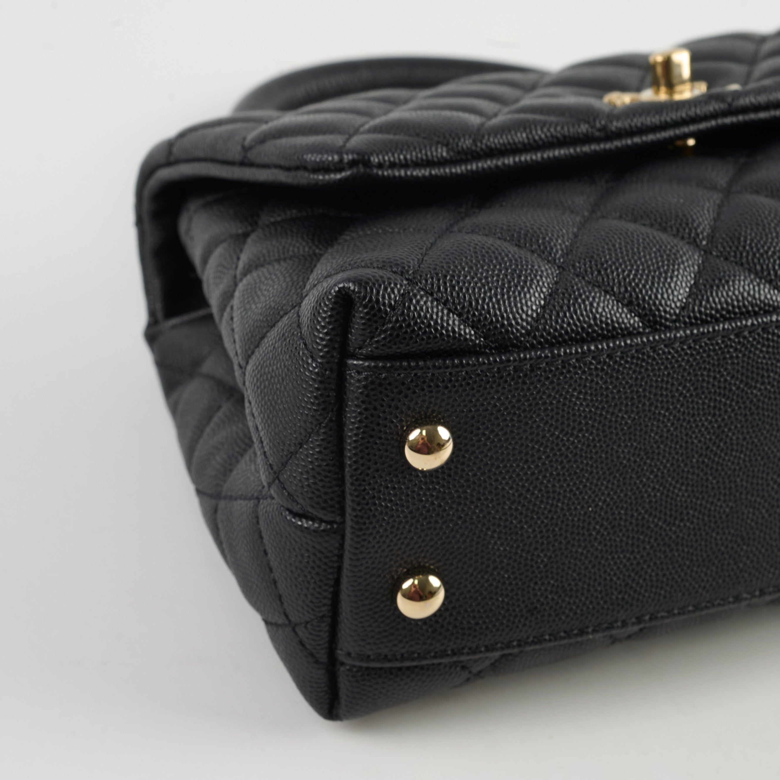 Chanel Small Coco Handle Bag in Black Caviar Leather - Perfect for Evening Events & Luxury Fashion Accessories