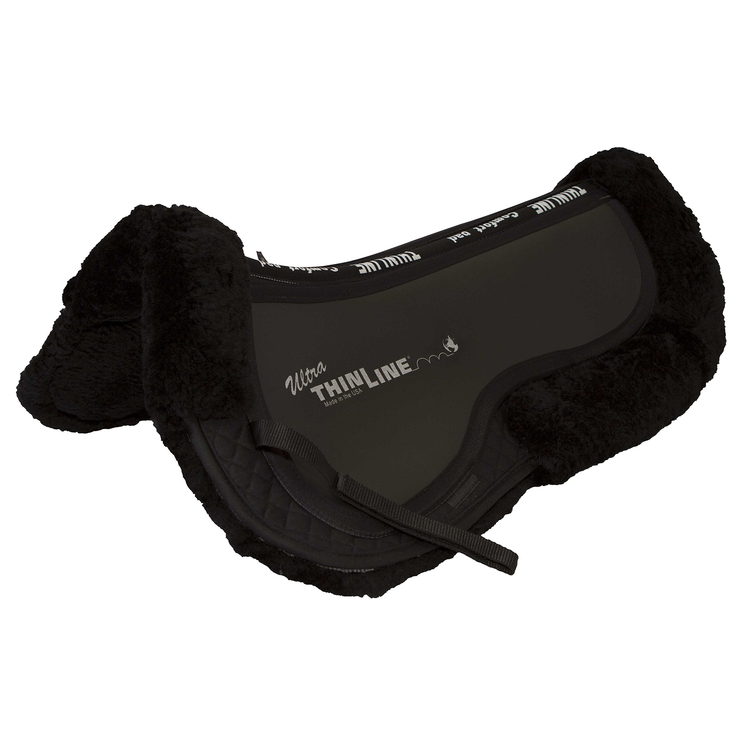 Thinline Ultra Trifecta Full Sheepskin Half Saddle Pad - Premium Shock Absorbing Horse Riding Pad for Western & English Equestrian Sports
