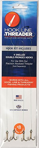 Premium #8 Fishing Hooks with Pre-Attached Leaders - Strong & Sharp Saltwater Hooks for Bass, Trout, and Catfish - Ideal for Freshwater & Saltwater Fishing, Fly Fishing, and Ice Fishing