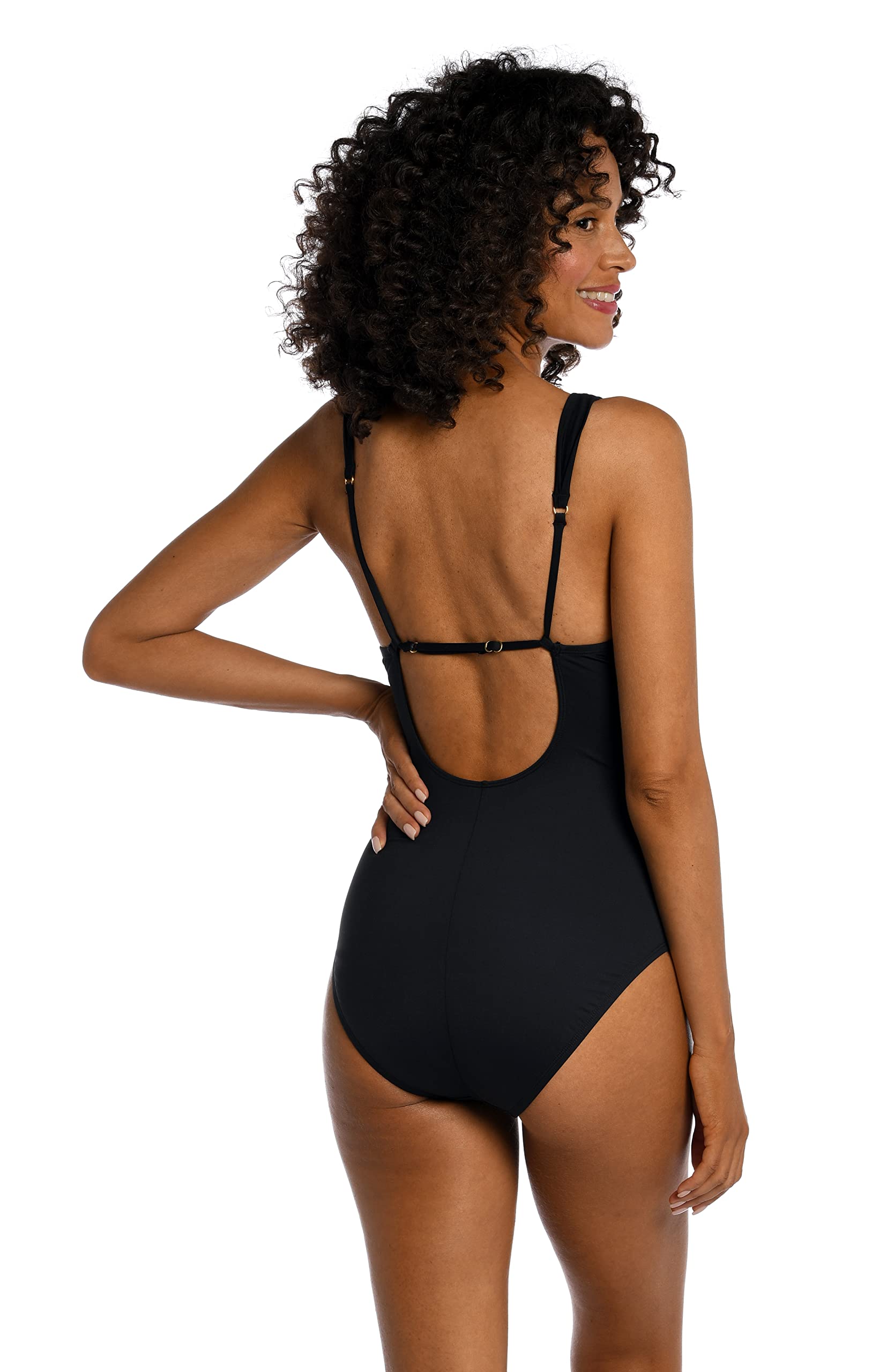 La Blanca Women's One Piece Swimsuit - Cross Front Keyhole Design, Island Goddess Bathing Suit for Beach Vacation & Pool Party | Flattering Swimwear for Summer