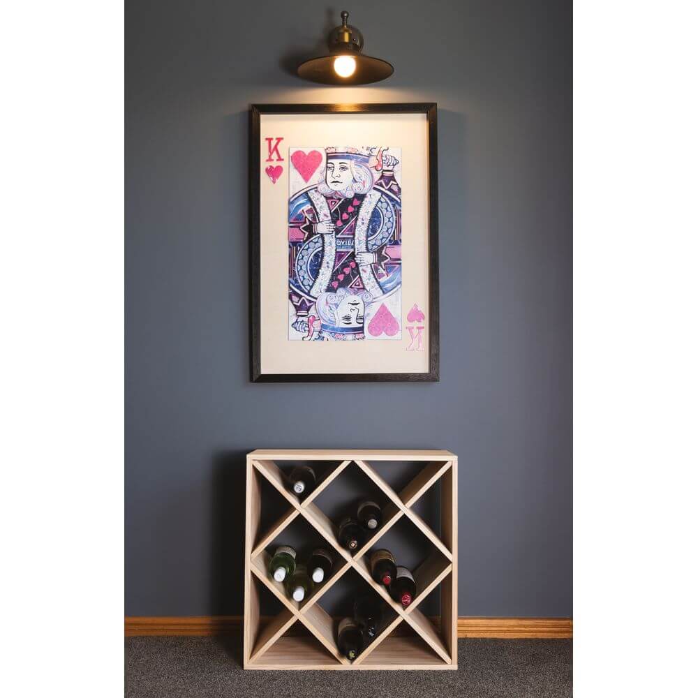 Florence 12-Section Pine Wood Wine Rack - Sturdy Storage for Wine Bottles, Perfect for Home Bar, Kitchen, or Cellar Organization