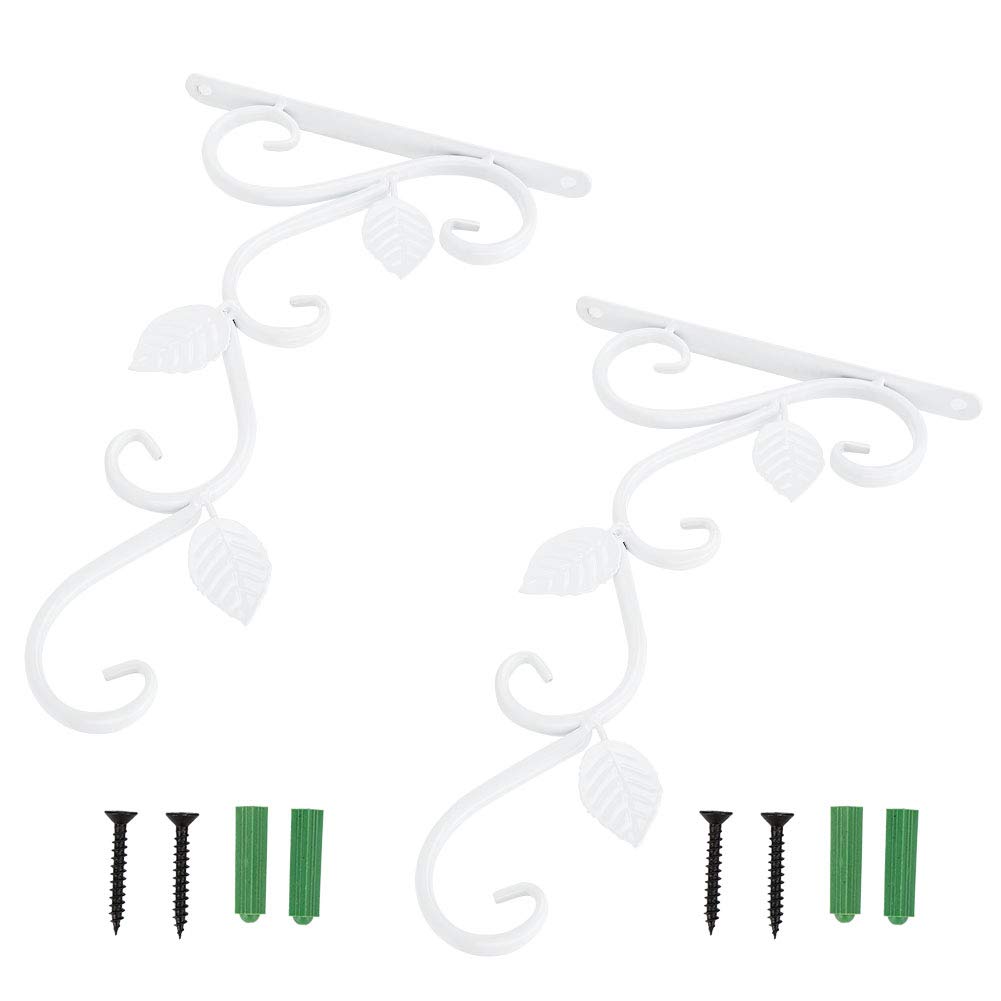 European Style Wall Hanging Plant Stand - White Decorative Hanging Hook for Flower Pots | Easy Installation Indoor/Outdoor Garden Decor | Perfect for Living Room, Balcony & Patio Decorations