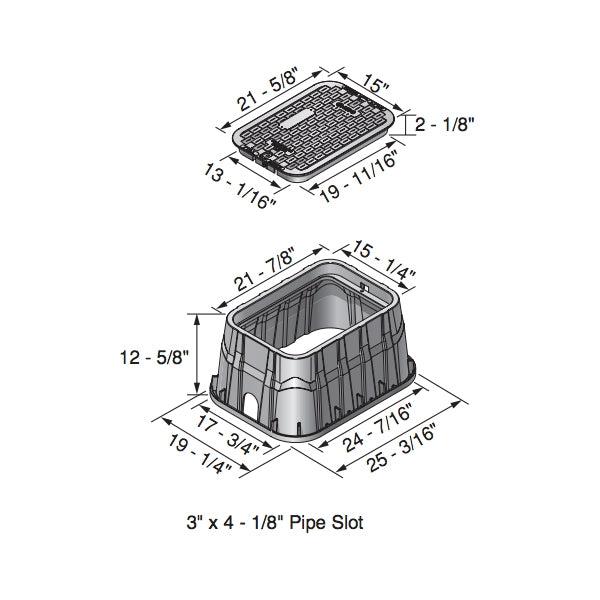 NDS 318BC PRO Jumbo Valve Box and Lid - Heavy Duty Irrigation Valve Enclosure for Underground Water Systems - Perfect for Lawn Sprinkler and Landscape Irrigation