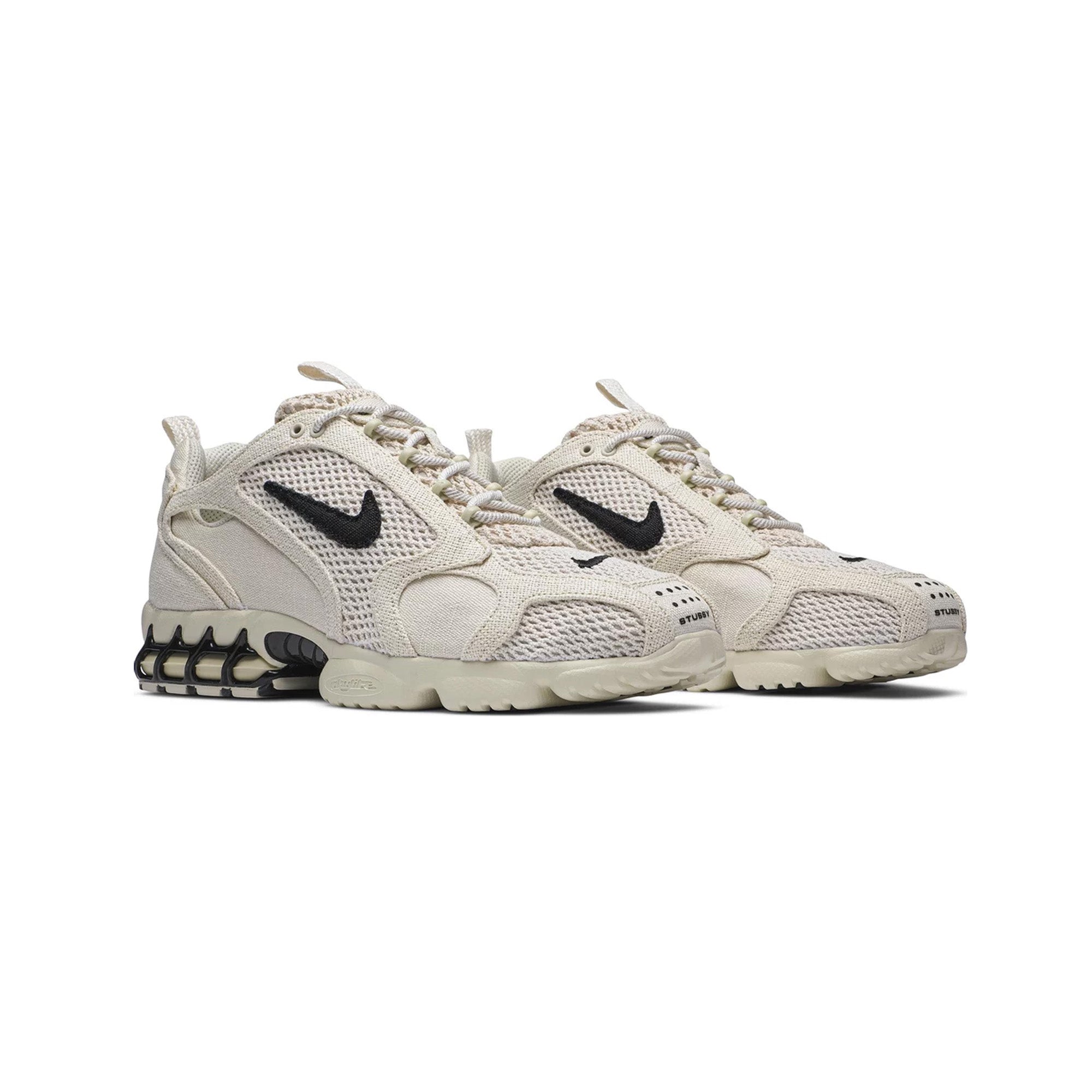 Nike Air Zoom Spiridon Cage 2 x Stussy 'Fossil' Retro Running Shoes - Vintage Streetwear Sneakers for Men | Perfect for Casual Wear, Gym & Urban Fashion
