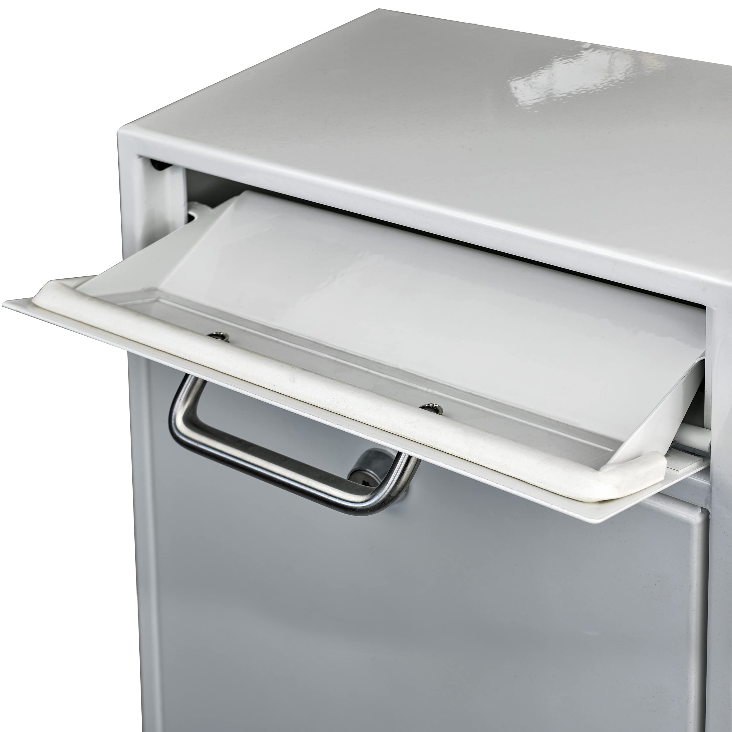 Mail Boss 7420 High Security Steel Locking Wall Mounted Mailbox - Secure Office Drop Box, Suggestion Box & Letter Deposit - Durable Alpine White Mail Collection Solution for Homes, Businesses & Apartments