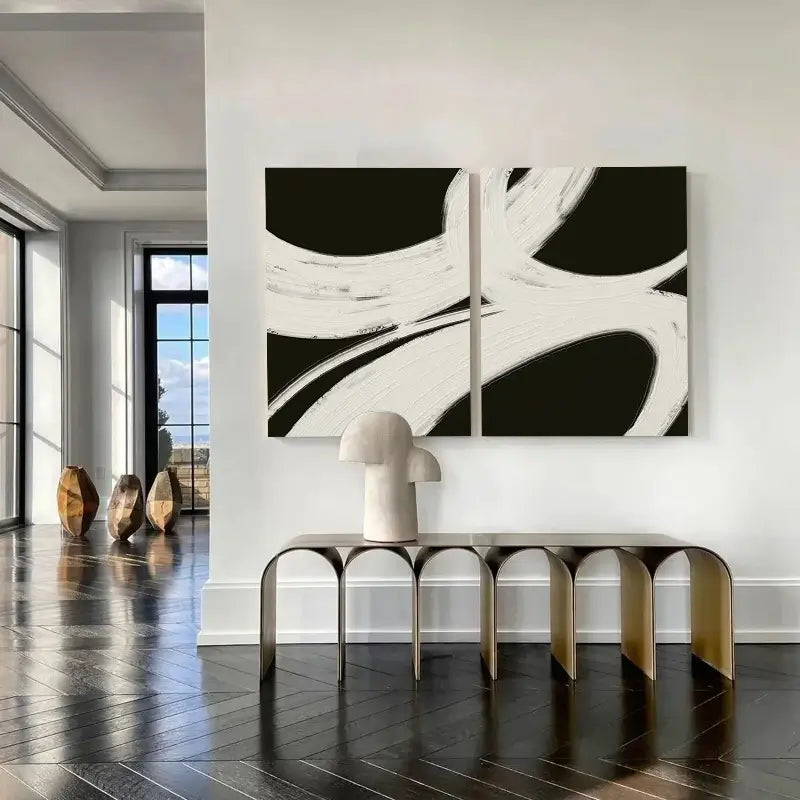 Abstract Tranquility Wall Art Set of 2 - Modern Minimalist Canvas Prints for Living Room, Bedroom & Office Decor #WS014