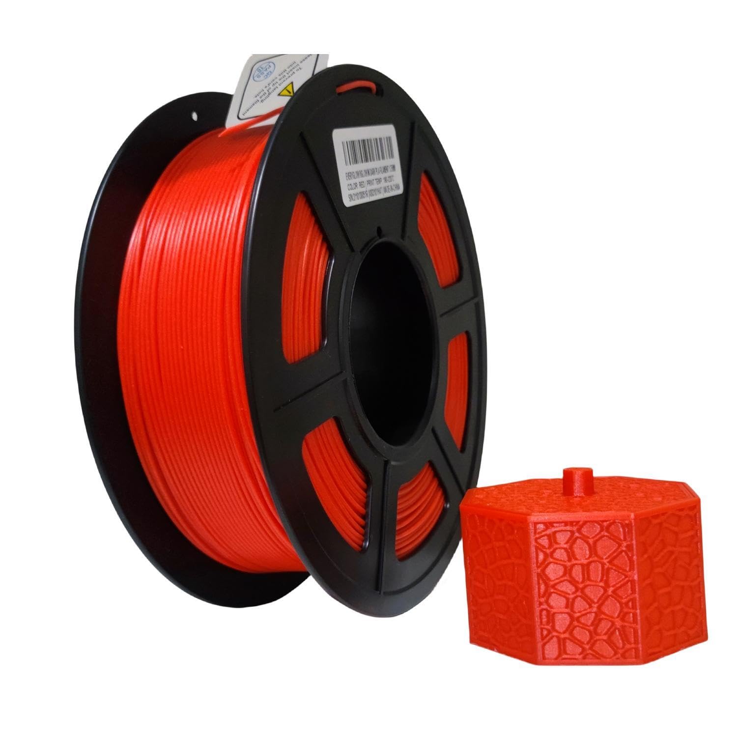 Premium 3D Printer Filament PLA 1.75mm - Glow in The Dark Filament 1KG (2.2 LBS) Spool (Red Glow Orange) - Perfect for DIY Projects, Cosplay Props & Nighttime Decorations