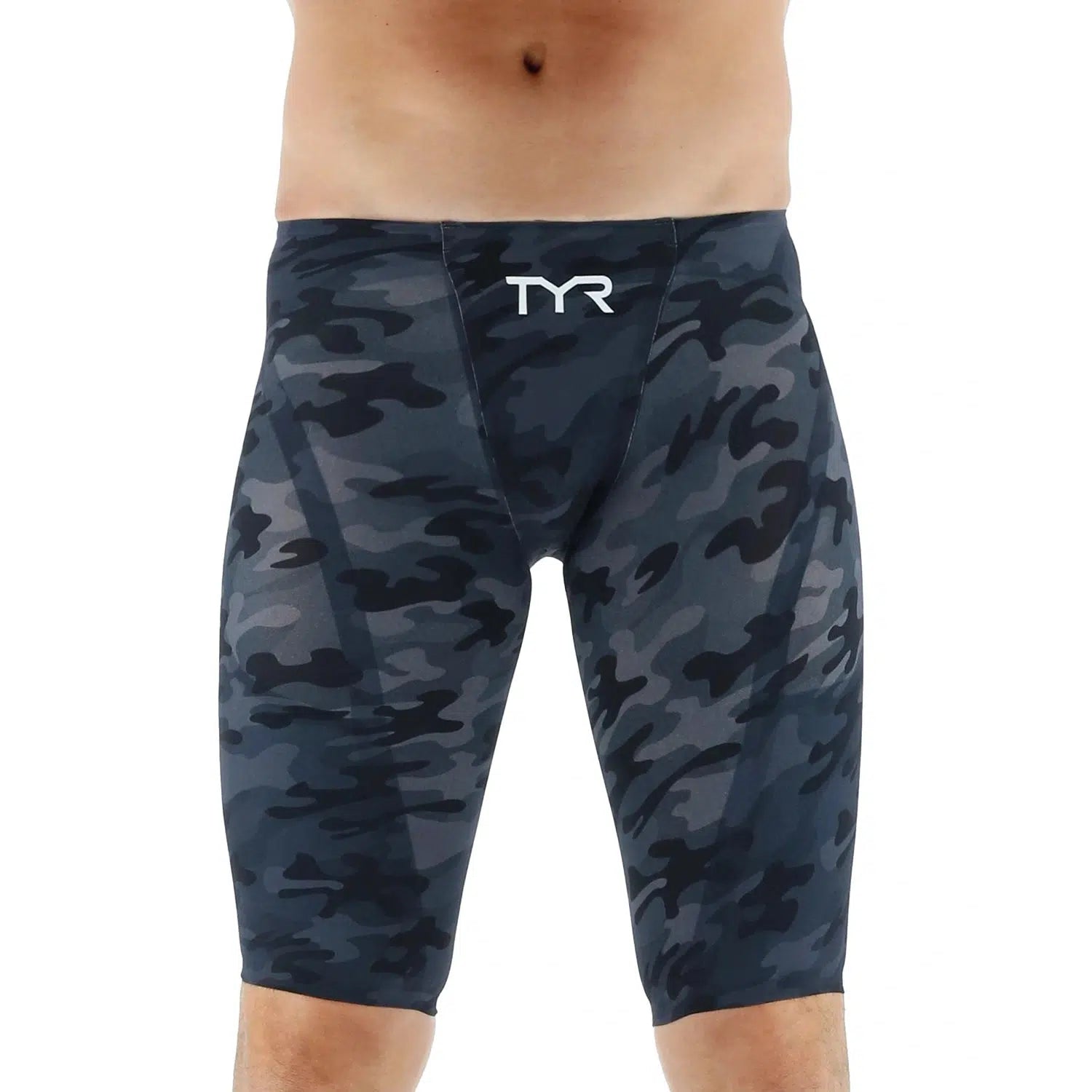 TYR Venzo Camo High Waist Competitive Swim Jammer - Performance Training & Racing Swimwear for Men & Boys - Perfect for Lap Swimming, Swim Meets & Water Sports