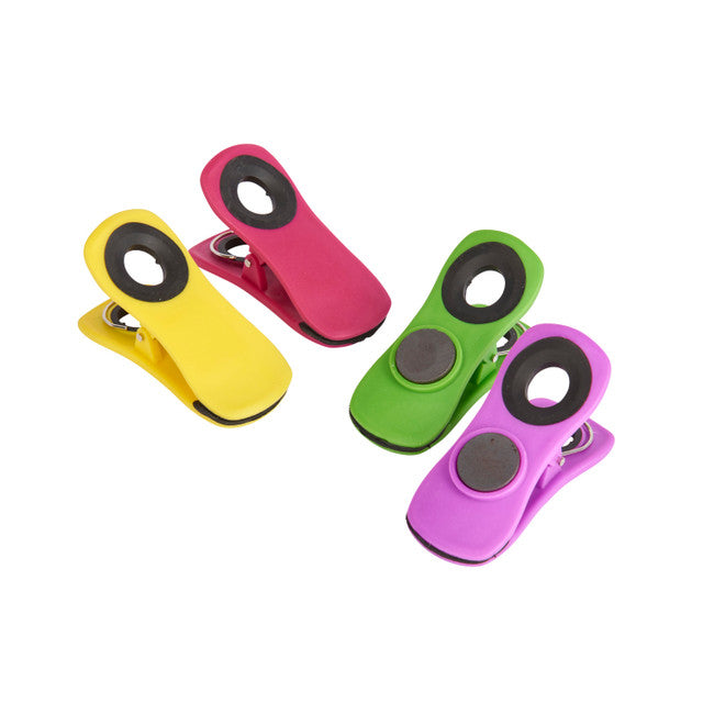 4-Pack Magnetic Memo Clips - Strong Hold Fridge Magnets for Notes, Photos & Documents - Perfect for Office, Kitchen & Home Organization