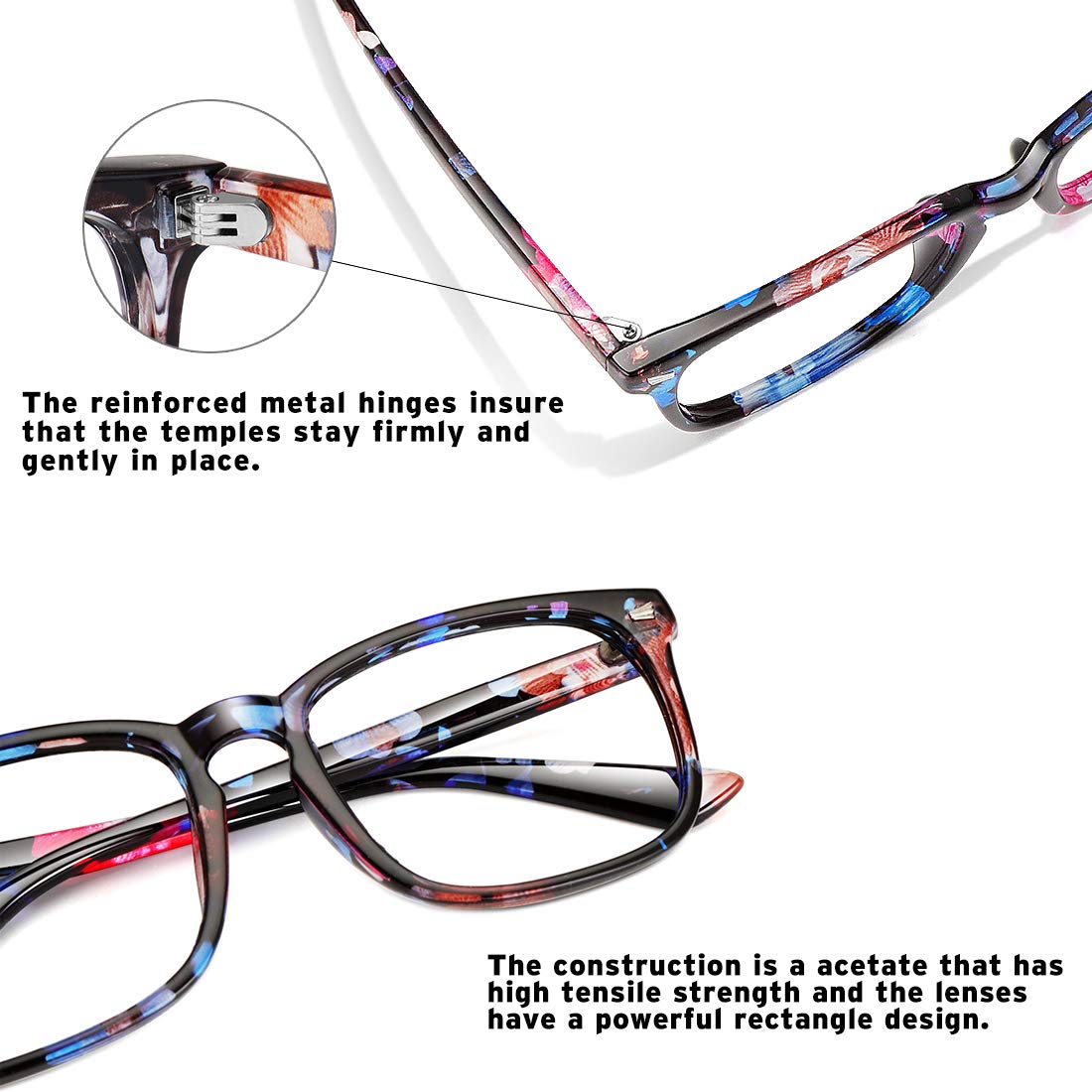WOWSUN Unisex Stylish Nerd Non-Prescription Glasses - Clear Lens Fashion Eyewear Frames for Men & Women | Perfect for Cosplay, Costume Parties & Everyday Fashion Accessory