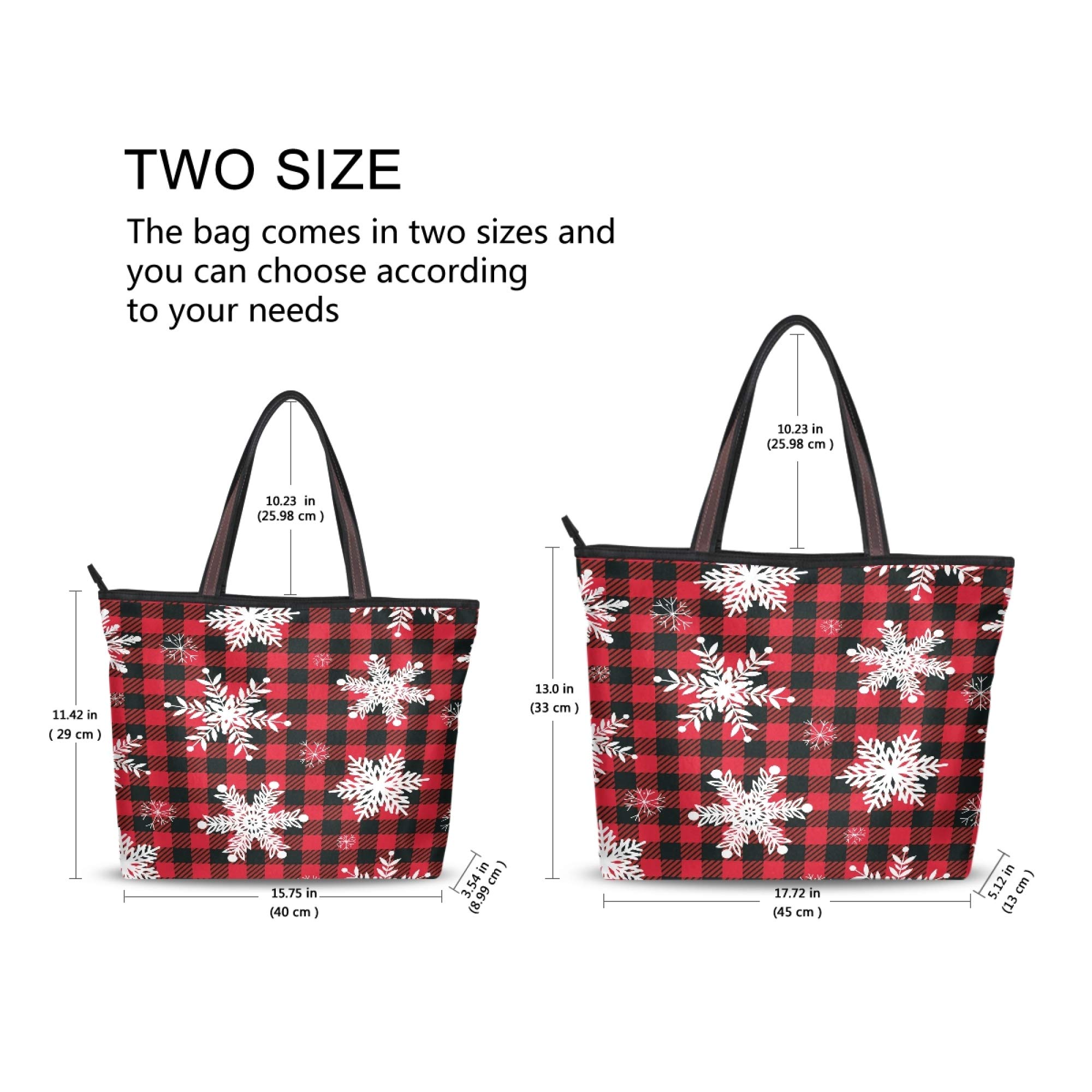 Stylish Women's Christmas Tote Bag with Zipper - Holiday Shoulder Handbag for Gift Giving, Shopping & Travel | Perfect for Work, Parties & Festive Occasions