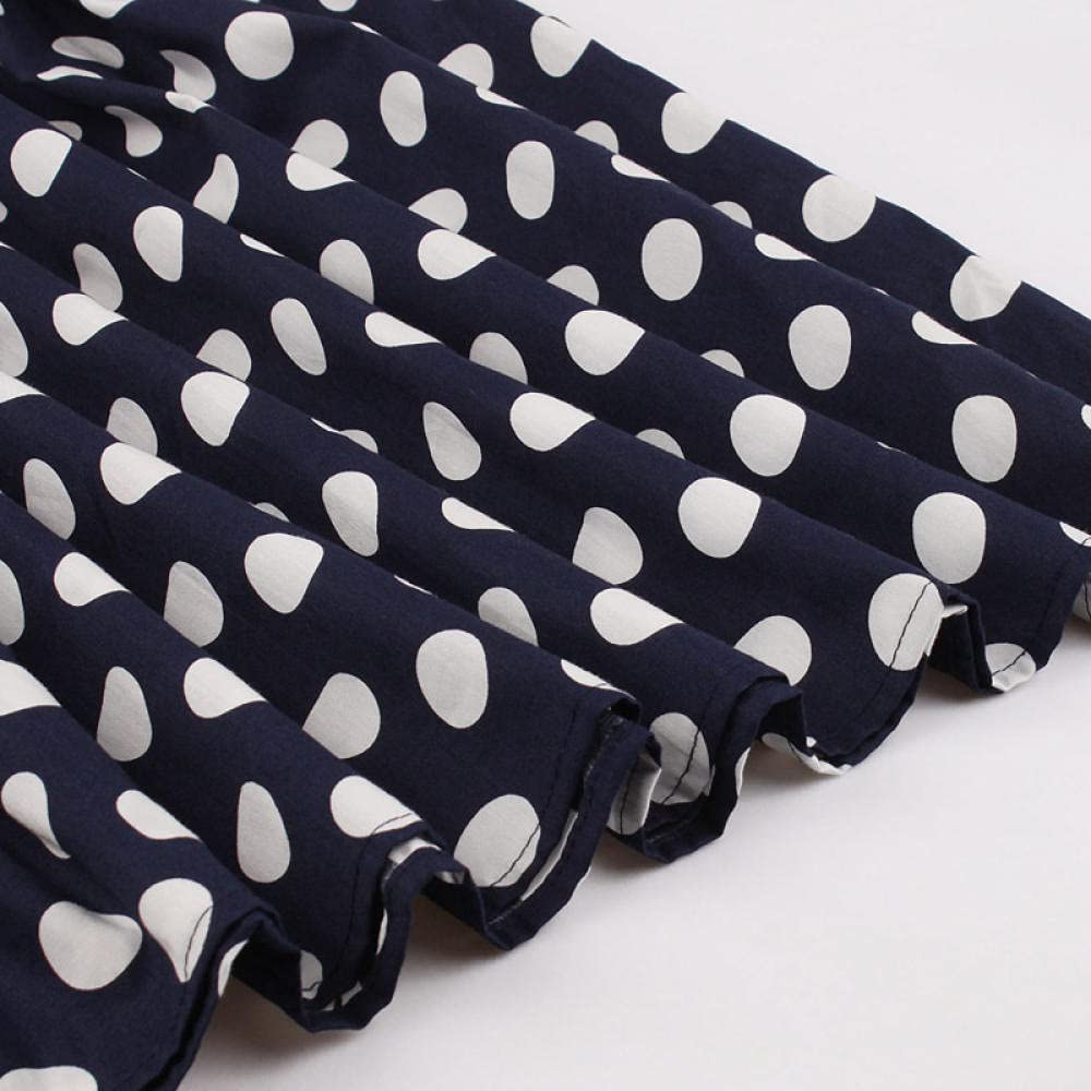 Vintage Polka Dot Pleated Skirt Dress for Women with Side Pockets & Cap Sleeves - Summer Flowy Midi Skirt for Casual Outings, Beach Vacations and Date Nights