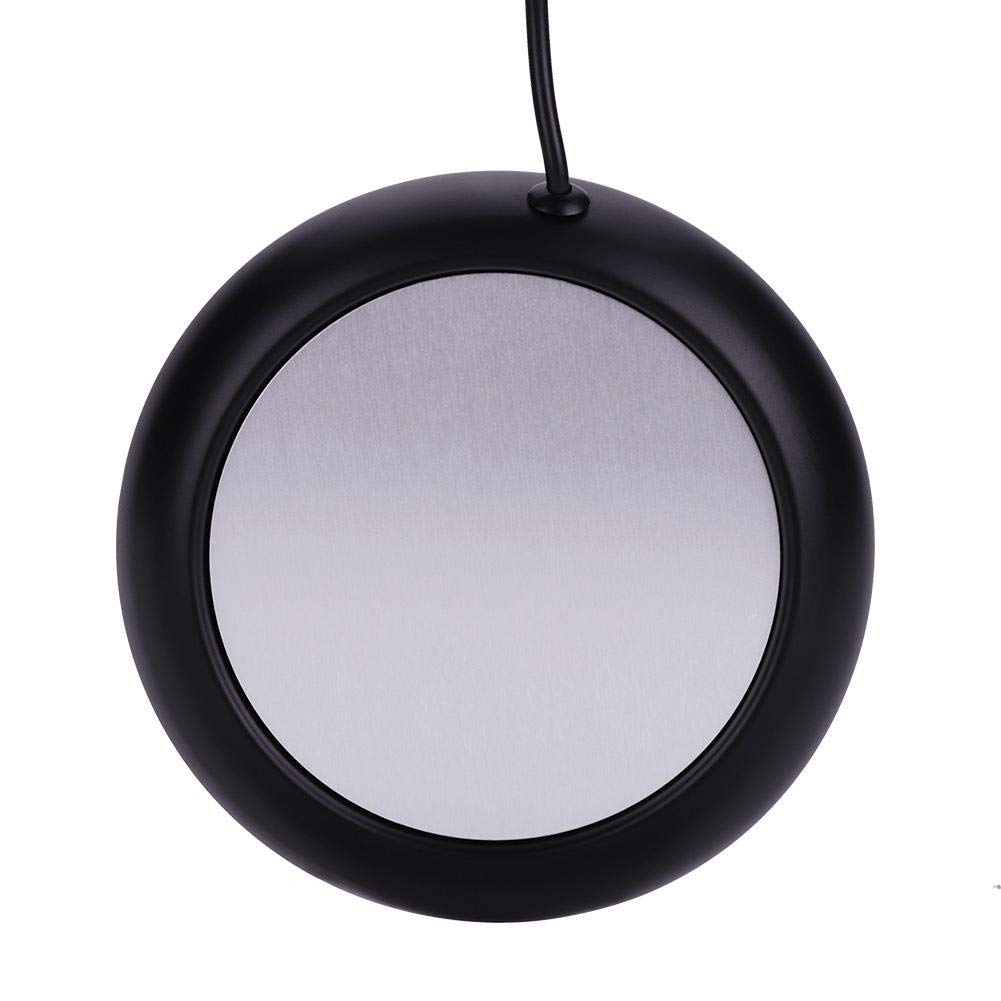 USB Wood Grain Beverage Warmer - Heated USB Coaster for Coffee, Tea & Mugs - Office Desk Warmer Pad (Black) | Perfect for Home, Office & Travel Use