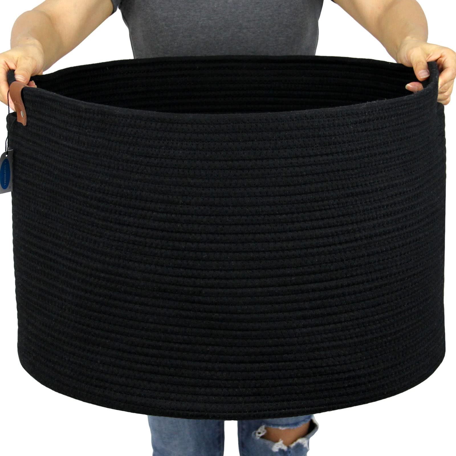 Casaphoria Extra Large Cotton Rope Storage Basket with Handles - 21
