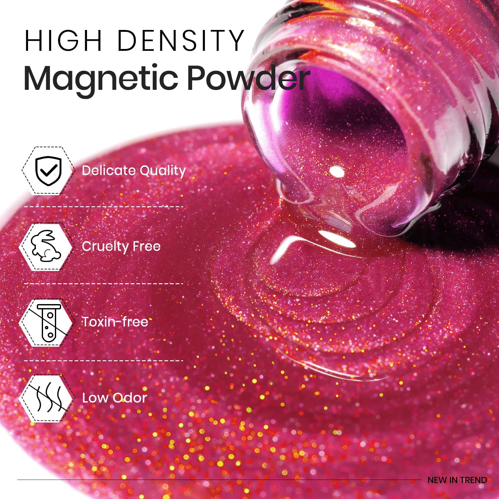 MIZHSE Cat Eye Gel Nail Polish Set - 8 Colors Magnetic Gel Polish with Magnet Stick (Pink, Red, Green, Purple) | Soak Off UV/LED Nail Art Kit for Women | Perfect for Parties, Weddings & Special Occasions