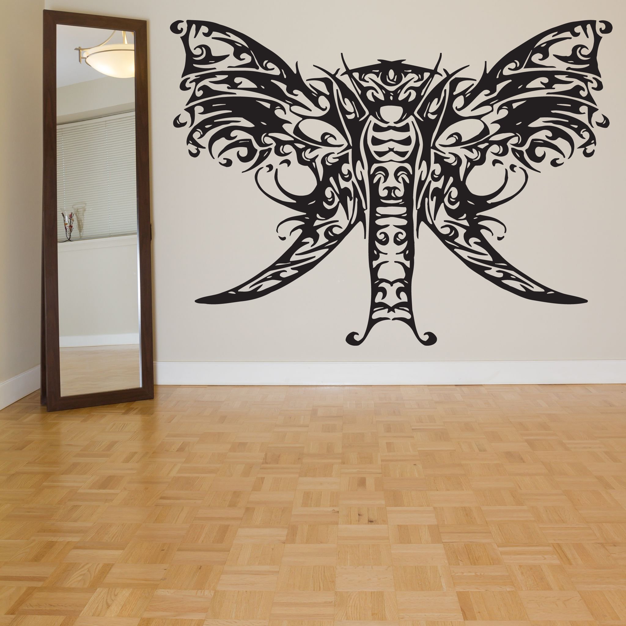 AratikDesigns Butterfly Elephant Head Abstract Wall Sticker - Vinyl Decal Art for Room Decor, Kids Bedroom, Nursery & Living Room
